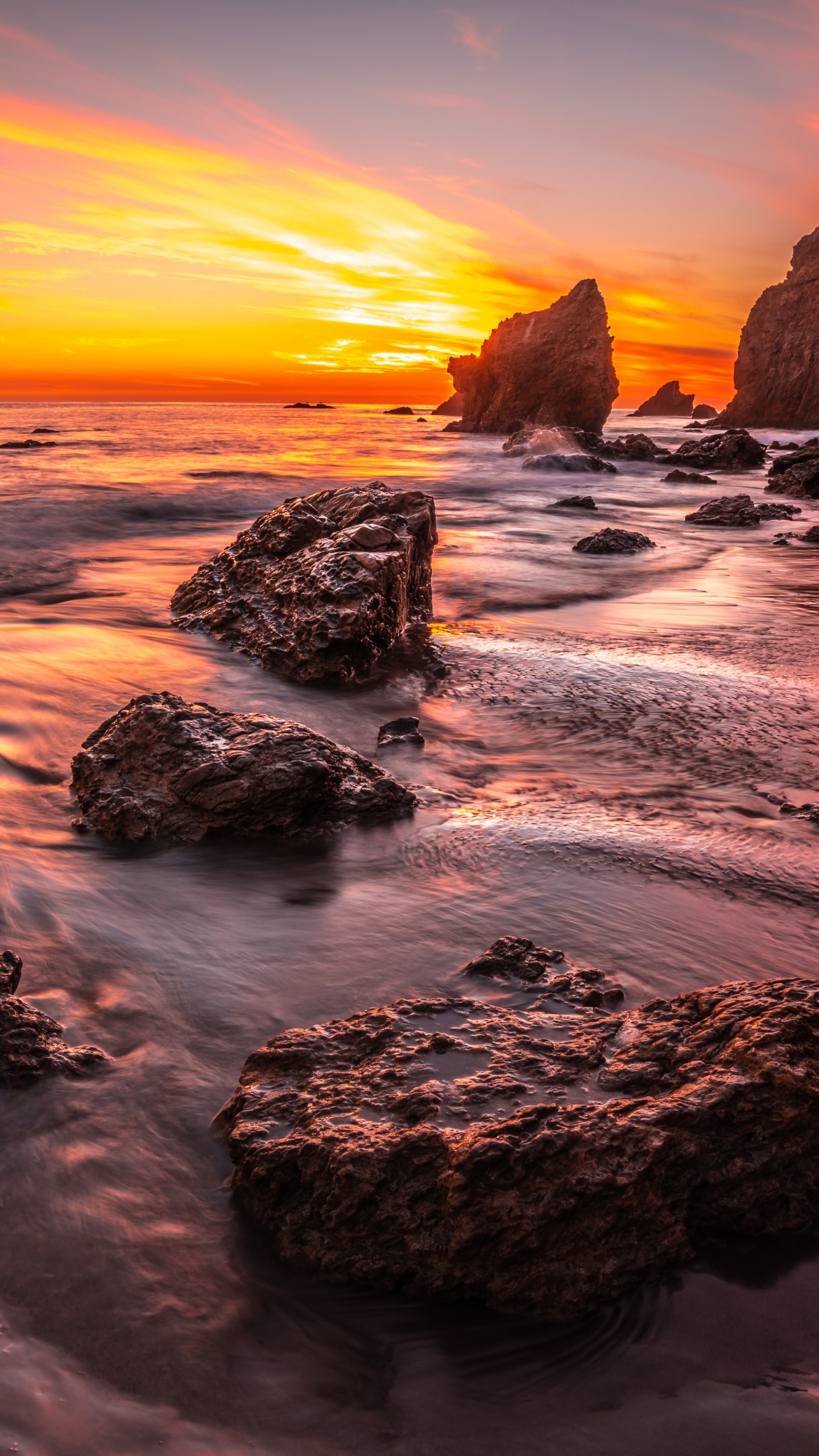 Earth Sunset, California, Horizon, Nature, 1440x2560, Phone HD Wallpaper