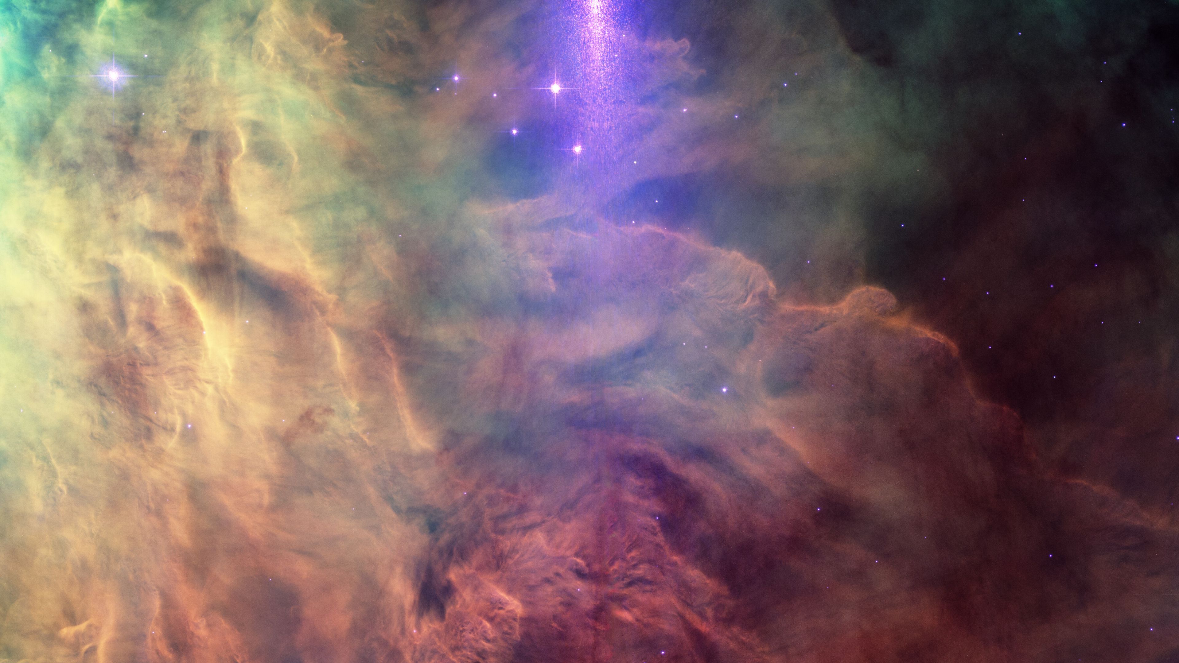 nebula, stars, glow, shine, 4k, HD Wallpaper