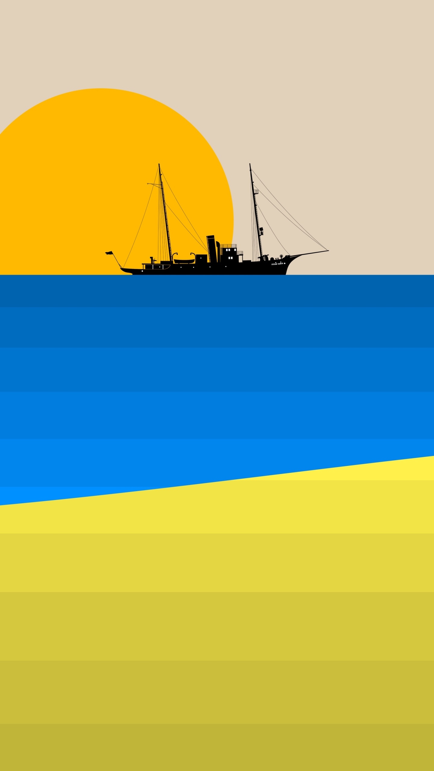 Artistic Minimalist, Ship, 1440x2560, Phone HD Wallpaper