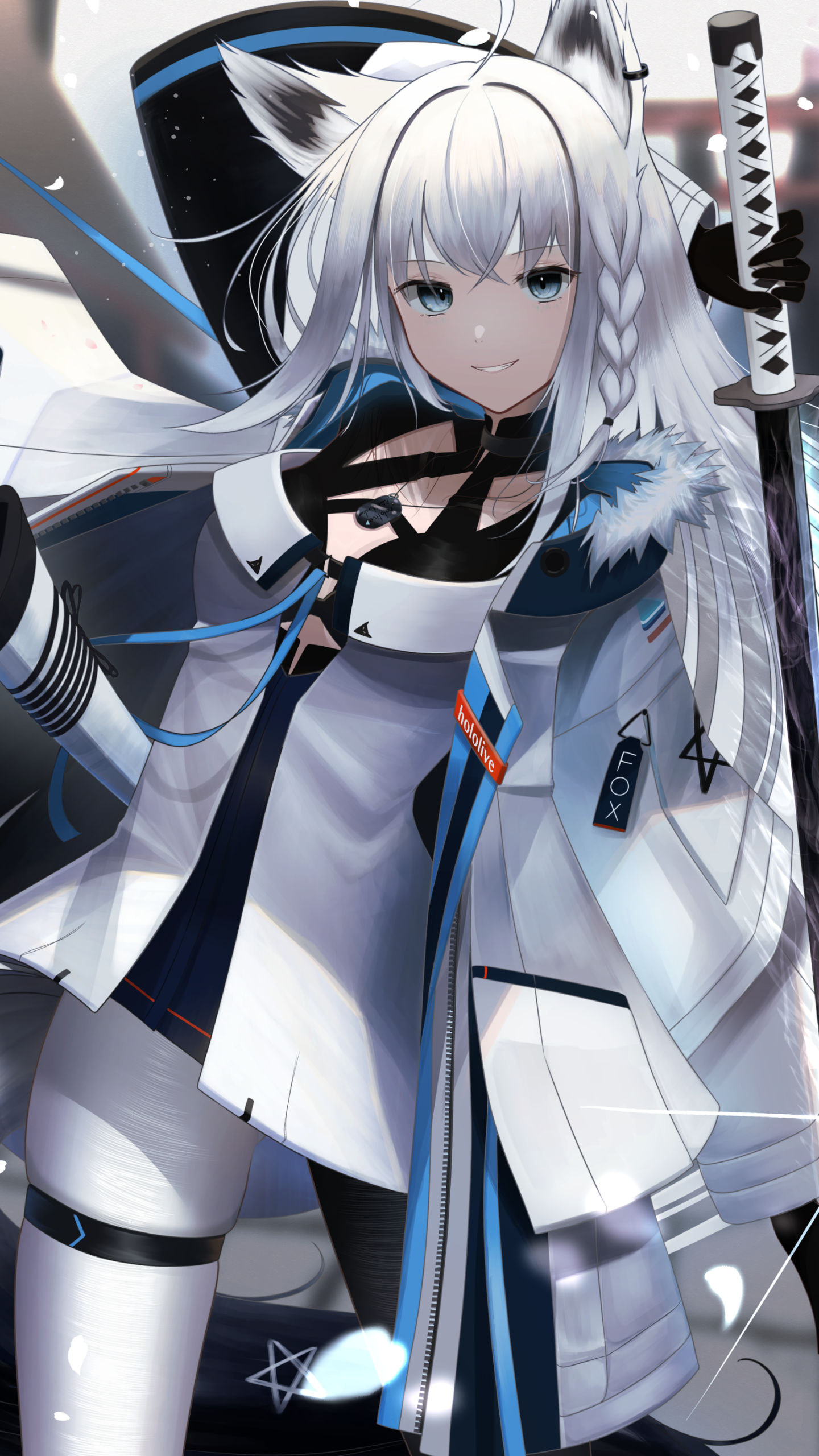 Anime Virtual Youtuber, Shirakami Fubuki, Hololive, 1440x2560, Phone HD Wallpaper