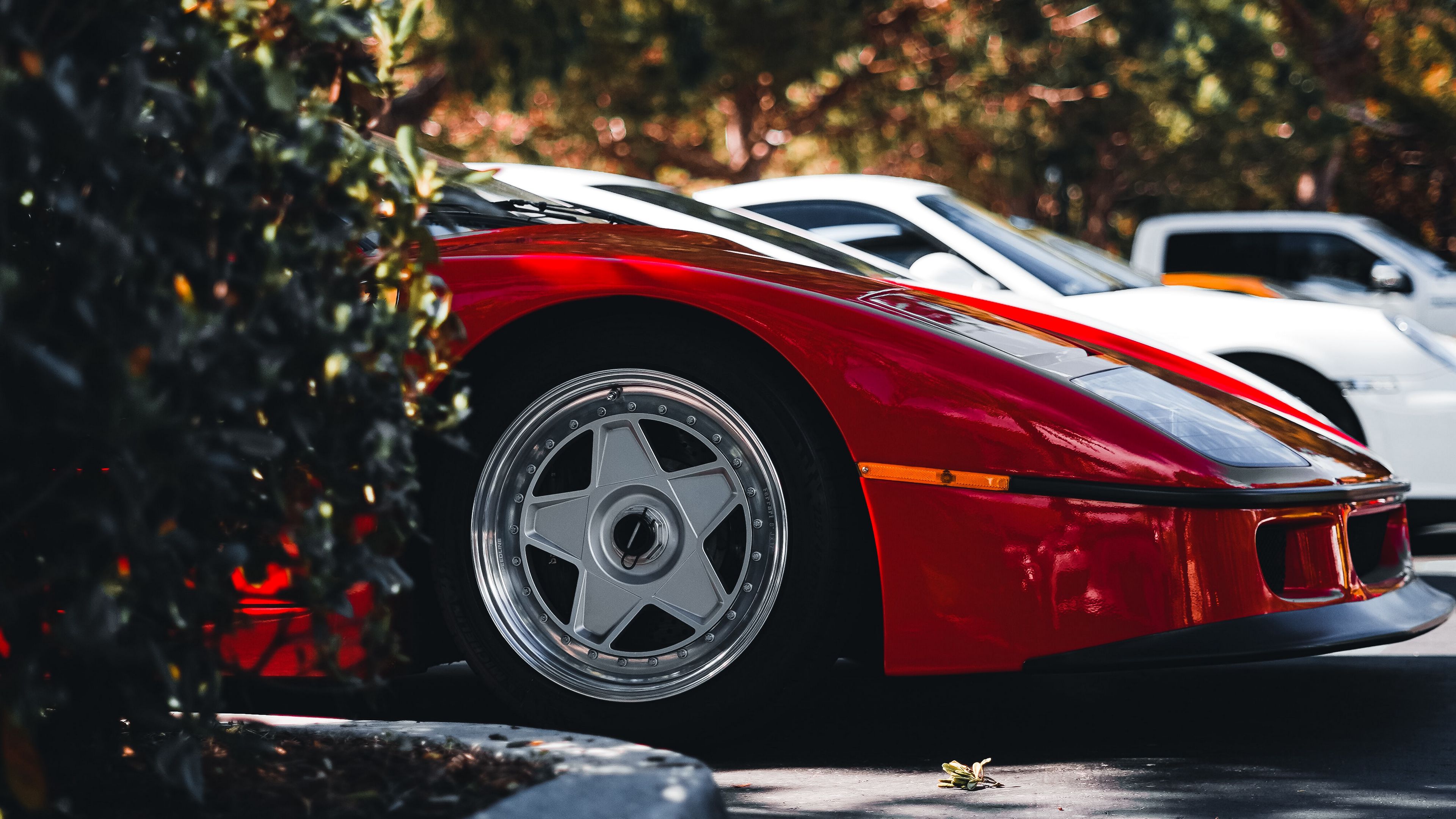 car, sports car, red, wheel, 4k, HD Wallpaper