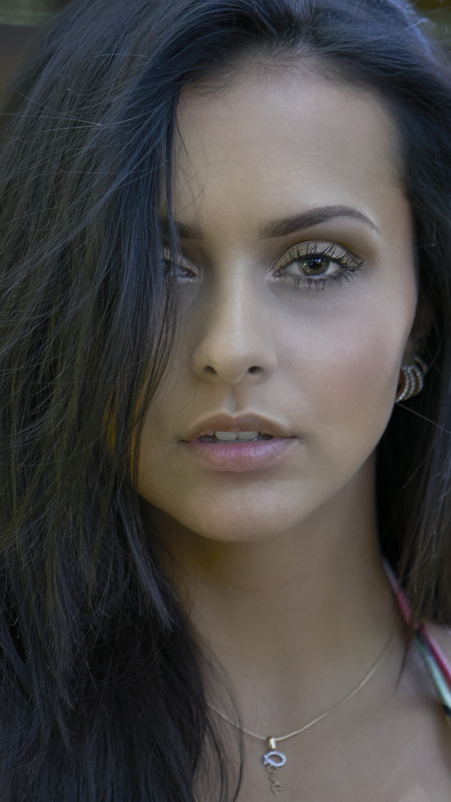 Women Model, Face, Stare, Black Hair, 1440x2560, Phone HD Wallpaper