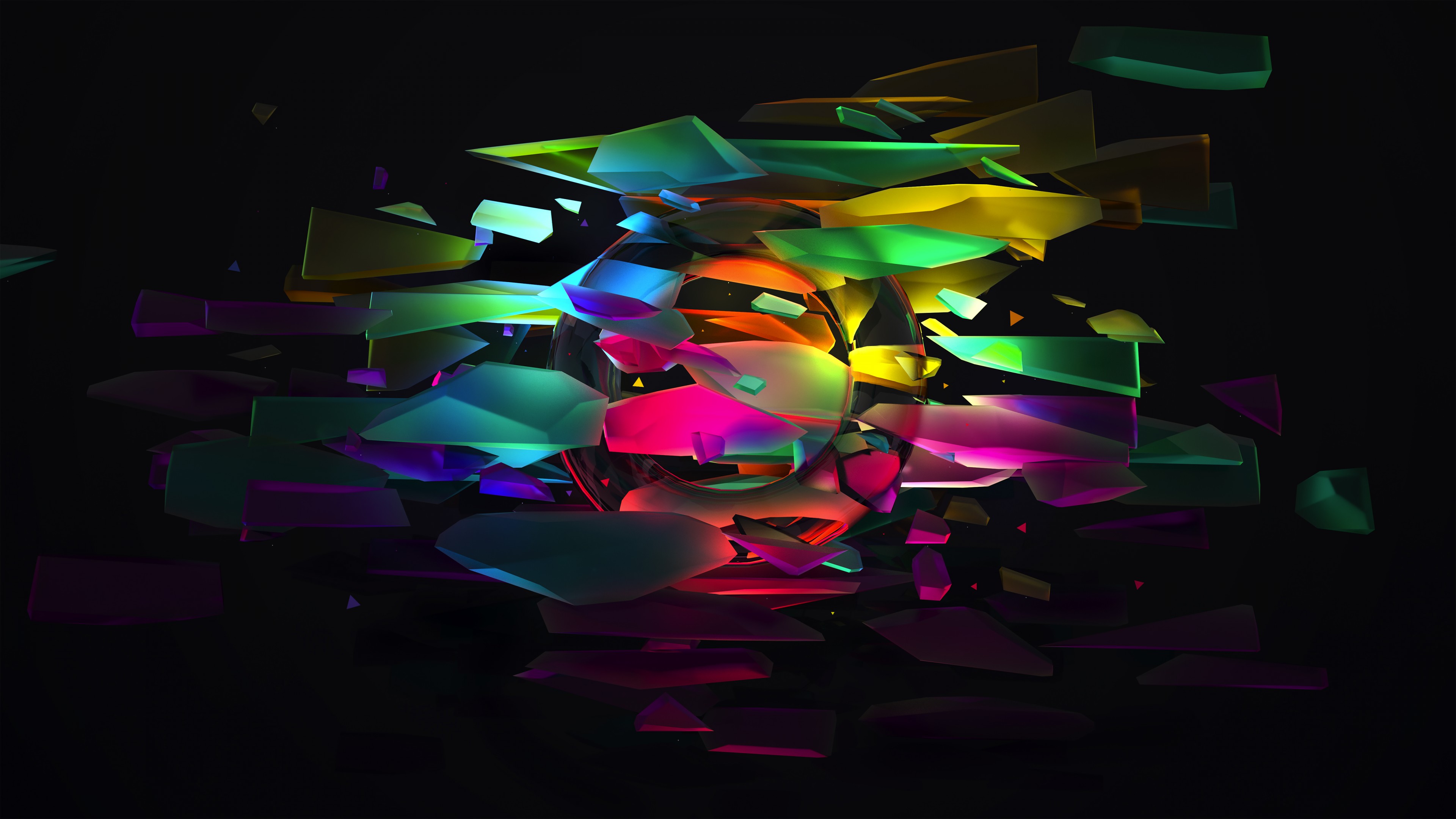 3D, glass, 4K, HD Wallpaper