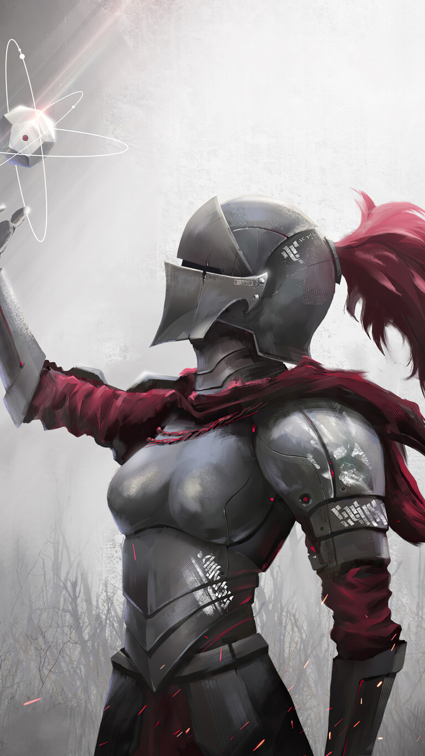 Fantasy Knight, Woman Warrior, Armor, 1440x2560, Phone HD Wallpaper