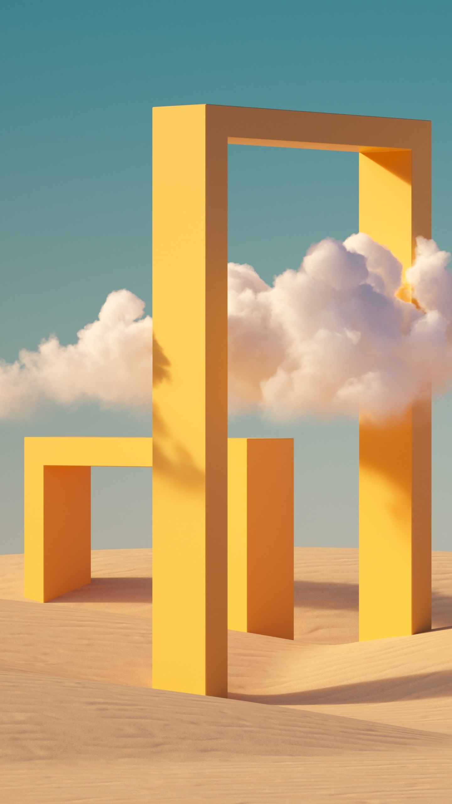 Artistic Geometry, Desert, Landscape, 1440x2560 Phone HD Wallpaper