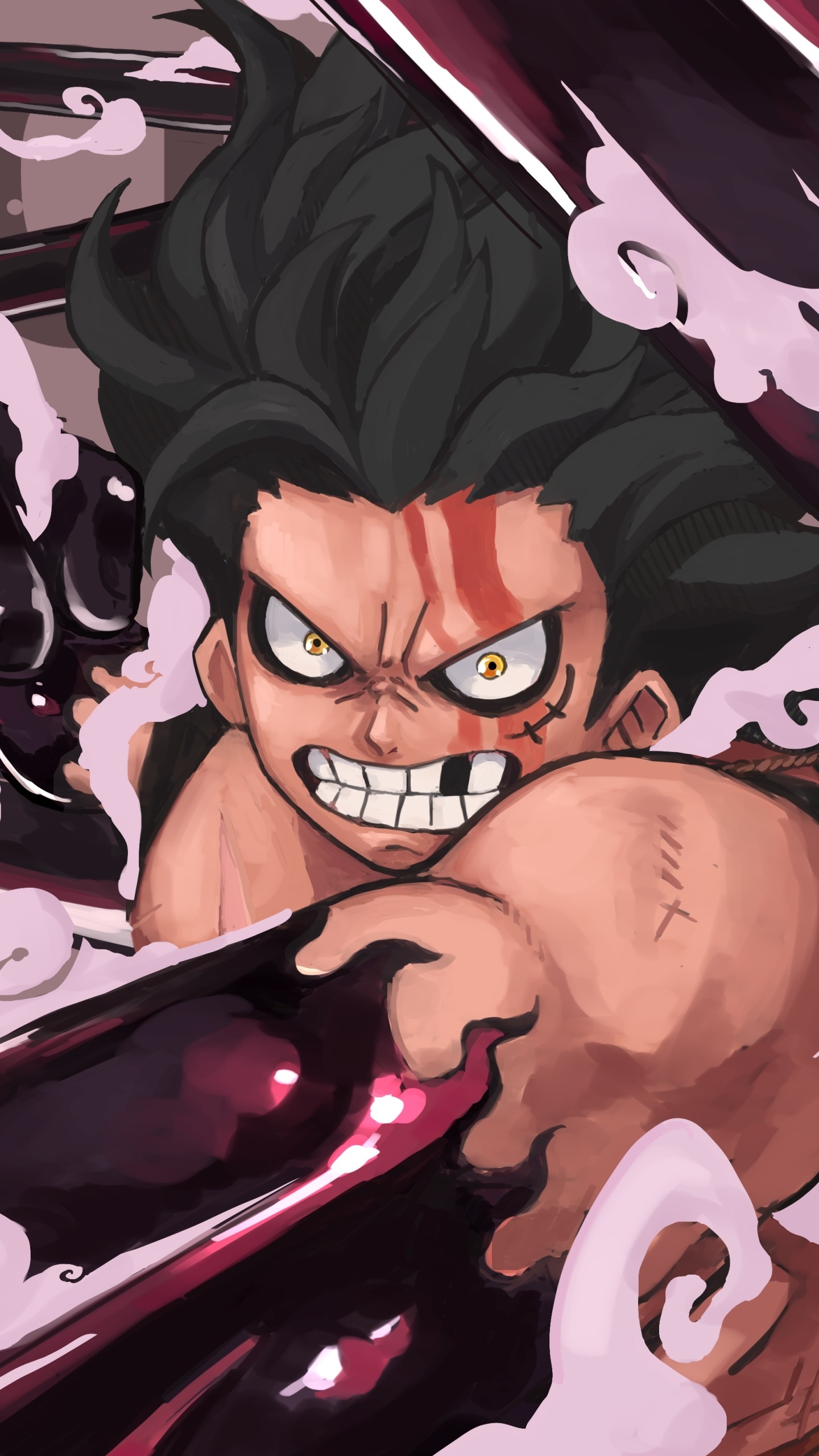 Anime One Piece, Monkey D. Luffy, Gear Fourth, 1440x2560, Phone HD Wallpaper