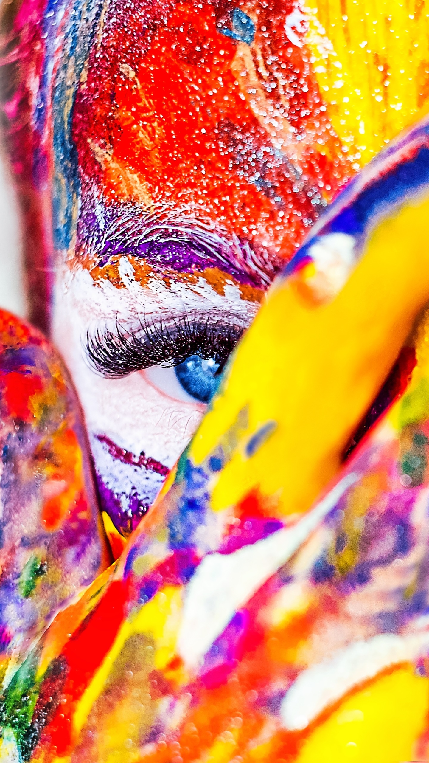 Women Eye, Face, Colors, Blue Eyes, Colorful, 1440x2560, Phone HD Wallpaper