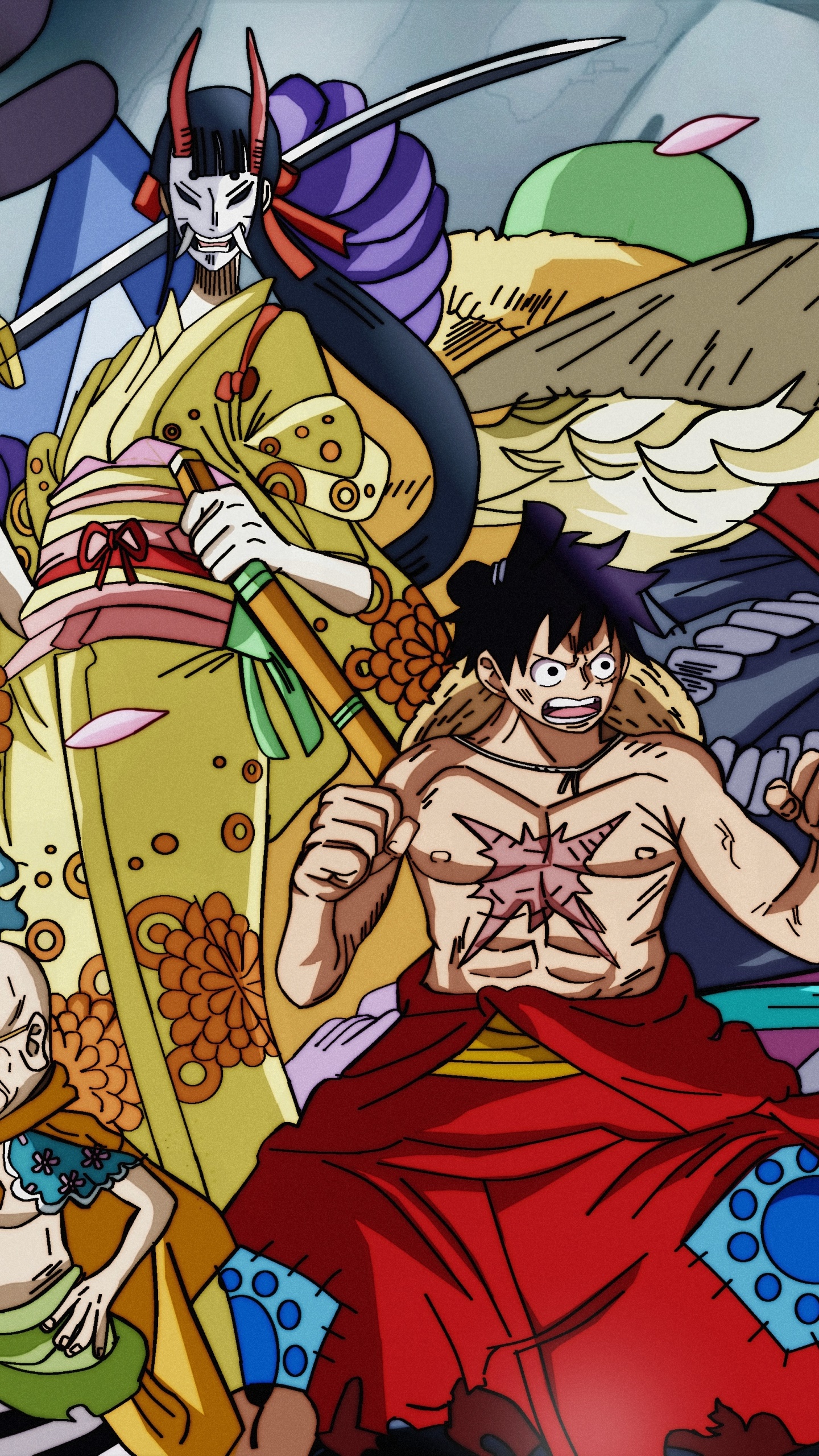 Anime One Piece, Kiku (One Piece), Monkey D. Luffy, 1440x2560, Phone HD Wallpaper