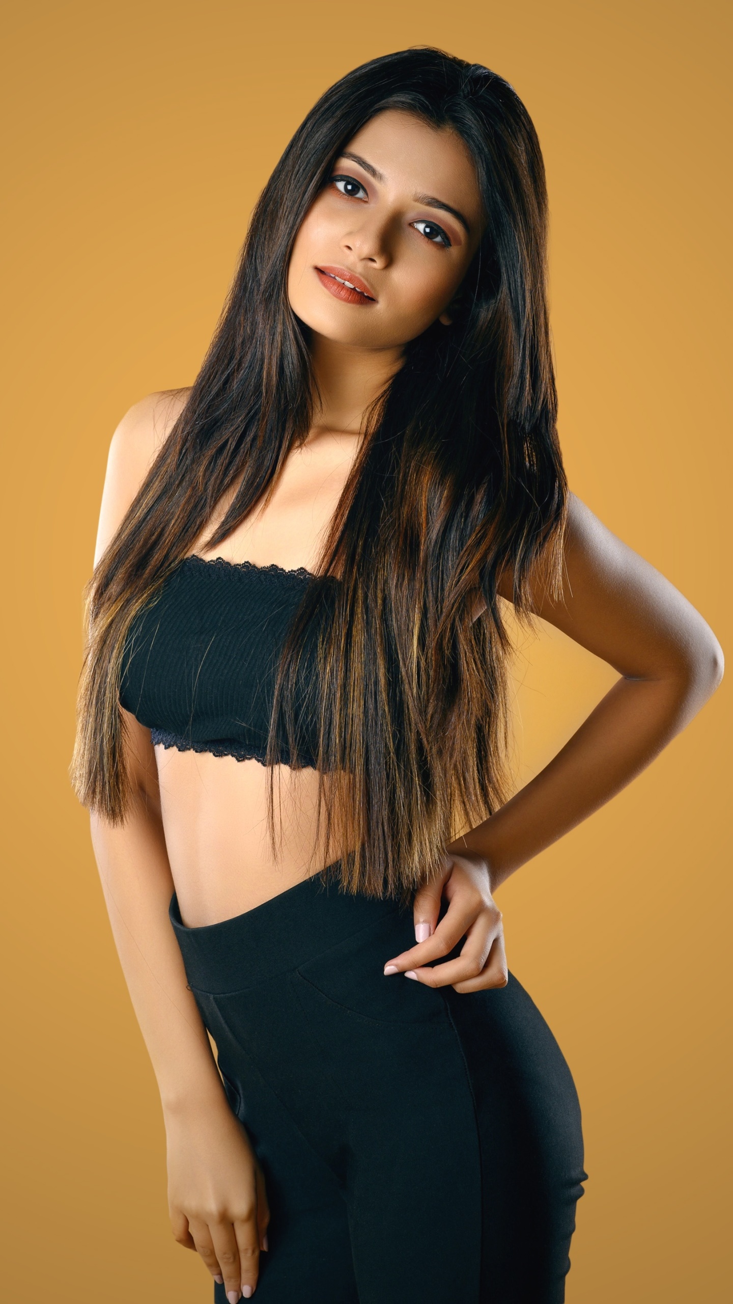 Women Model, Brunette, Long Hair, Brown Eyes, 1440x2560, Phone HD Wallpaper