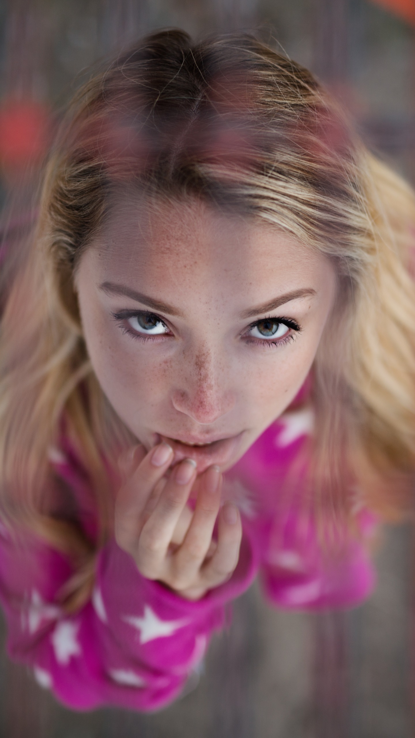 Women Model, Blonde, Freckles, Green Eyes, 1440x2560, Phone HD Wallpaper