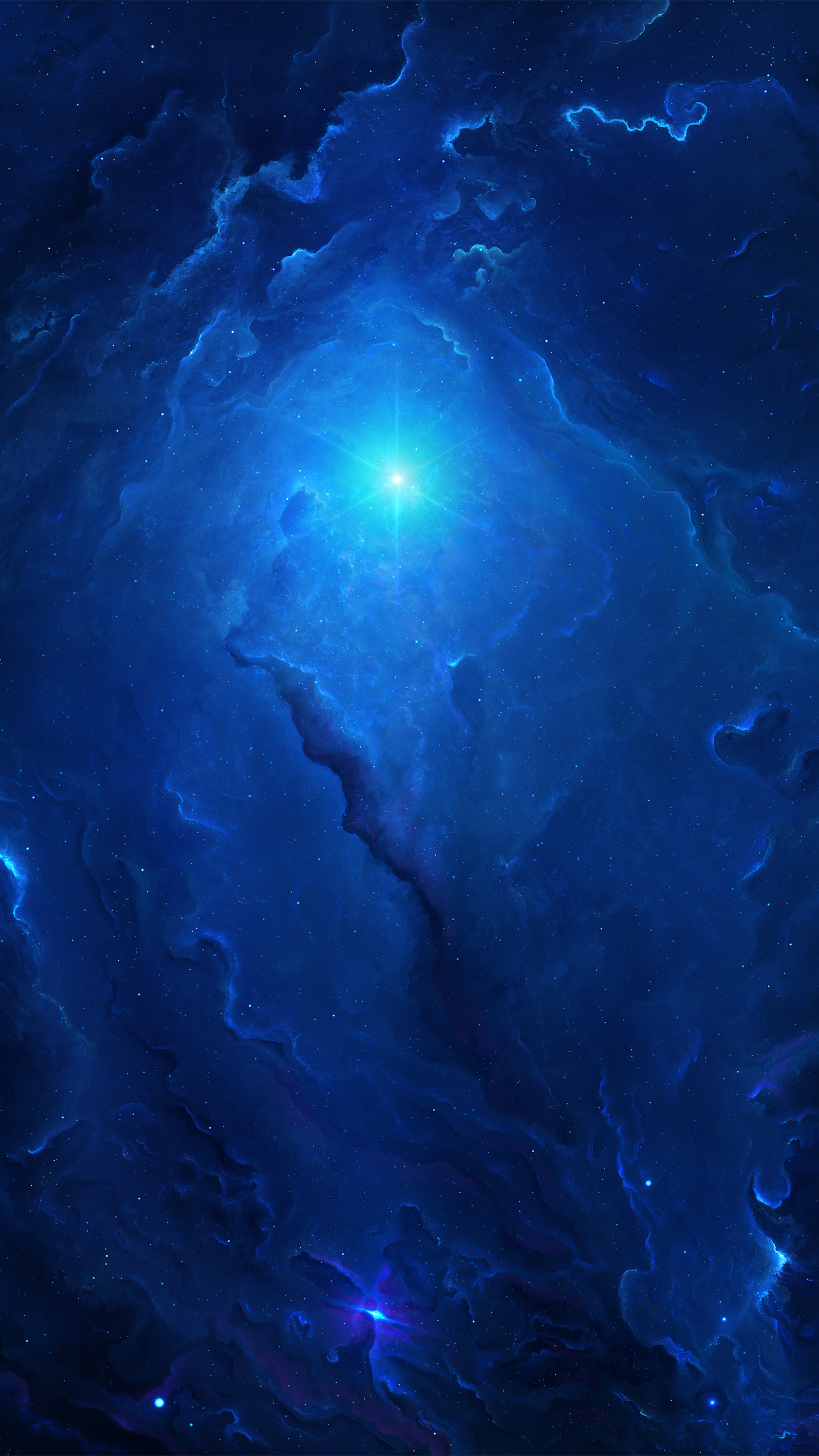 Sci Fi Nebula, Blue, Stars, Cosmos, Space, 1440x2560, Phone HD Wallpaper