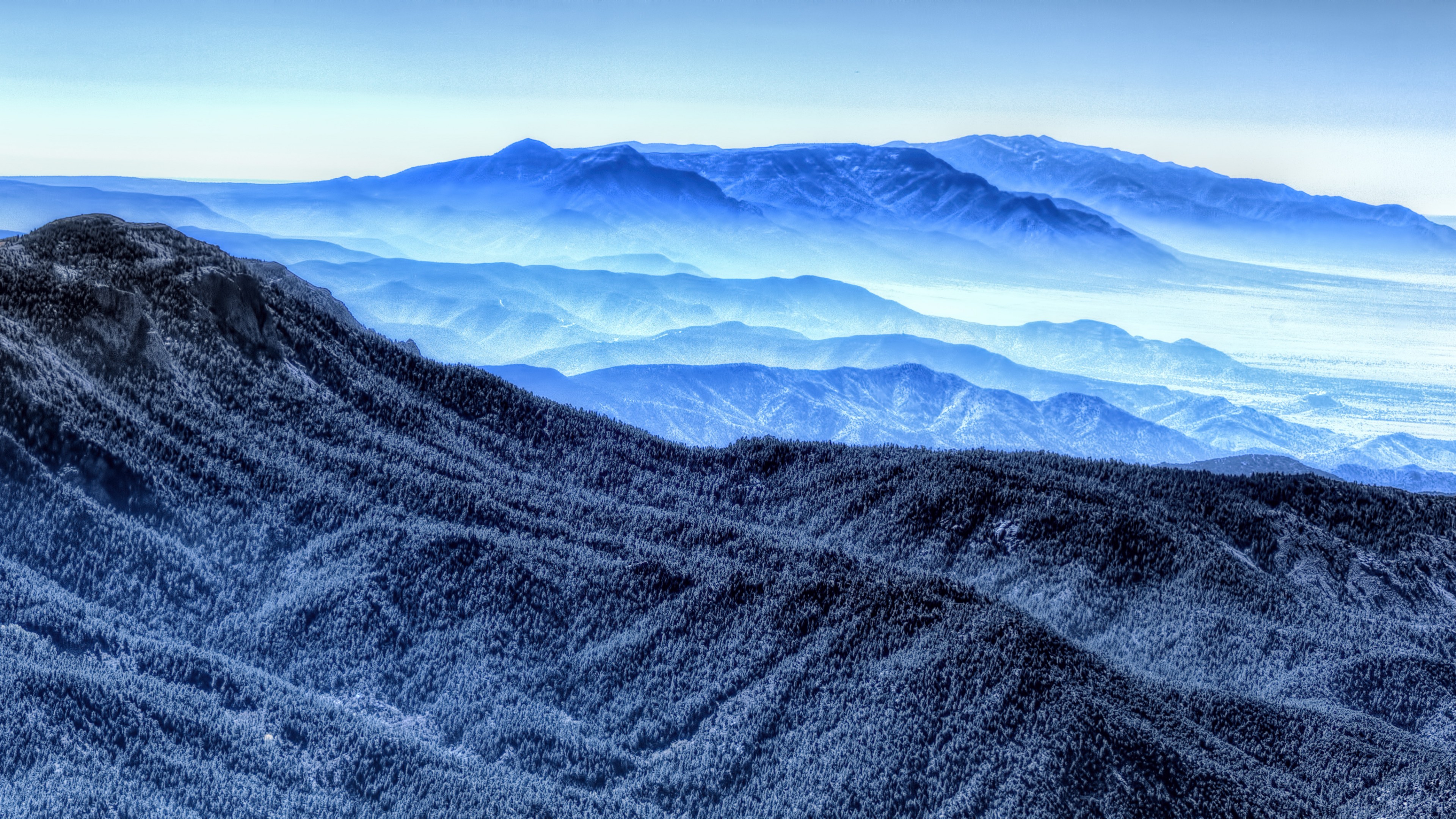 mountains, blue, 4k, HD Wallpaper