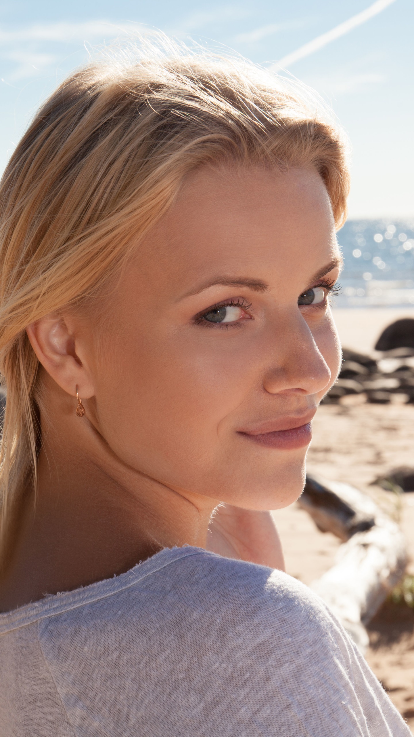 Women Model, Blonde, Blue Eyes, 1440x2560, Phone HD Wallpaper