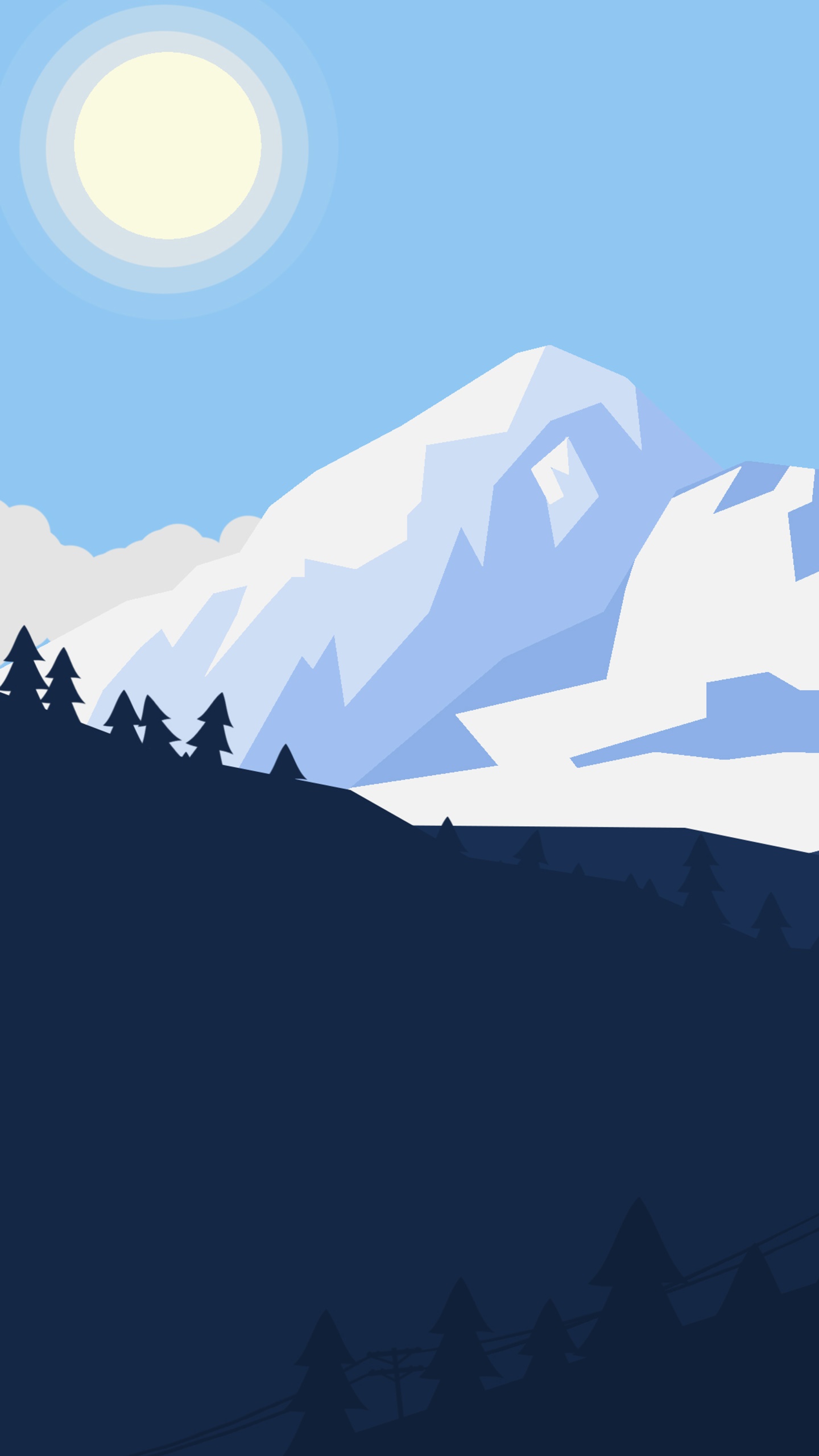 Artistic Minimalist, Mountain, 1440x2560, Phone HD Wallpaper