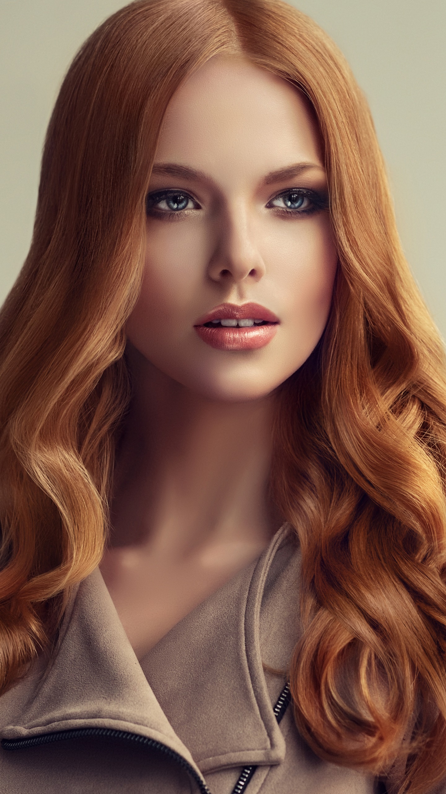 Women Model, Long Hair, Blue Eyes, Redhead, 1440x2560, Phone HD Wallpaper