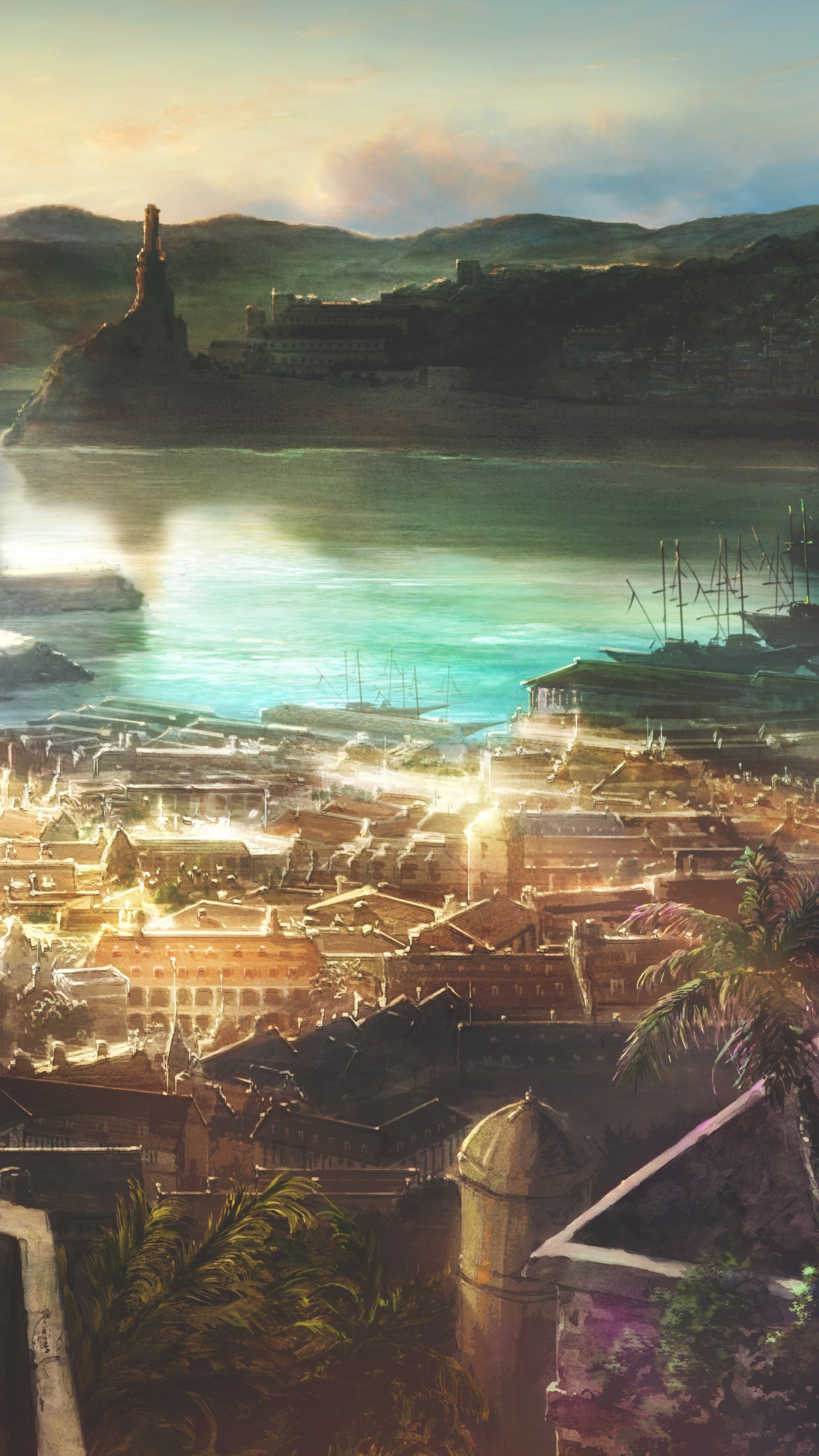 Anime Violet Evergarden, City, Lake, Violet Evergarden (Character), 1440x2560, Phone HD Wallpaper