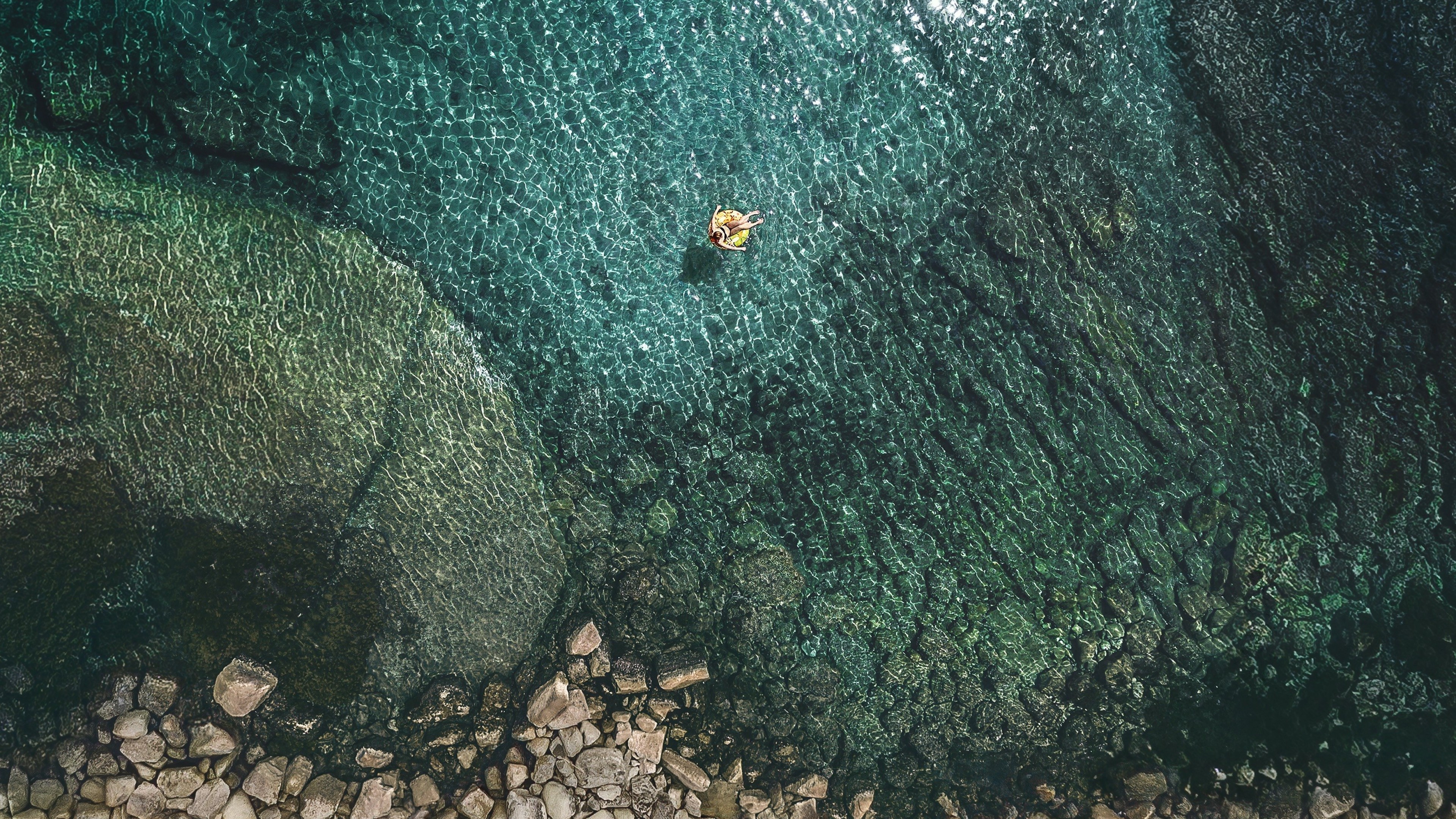iOS 11, 4k, sea, HD Wallpaper