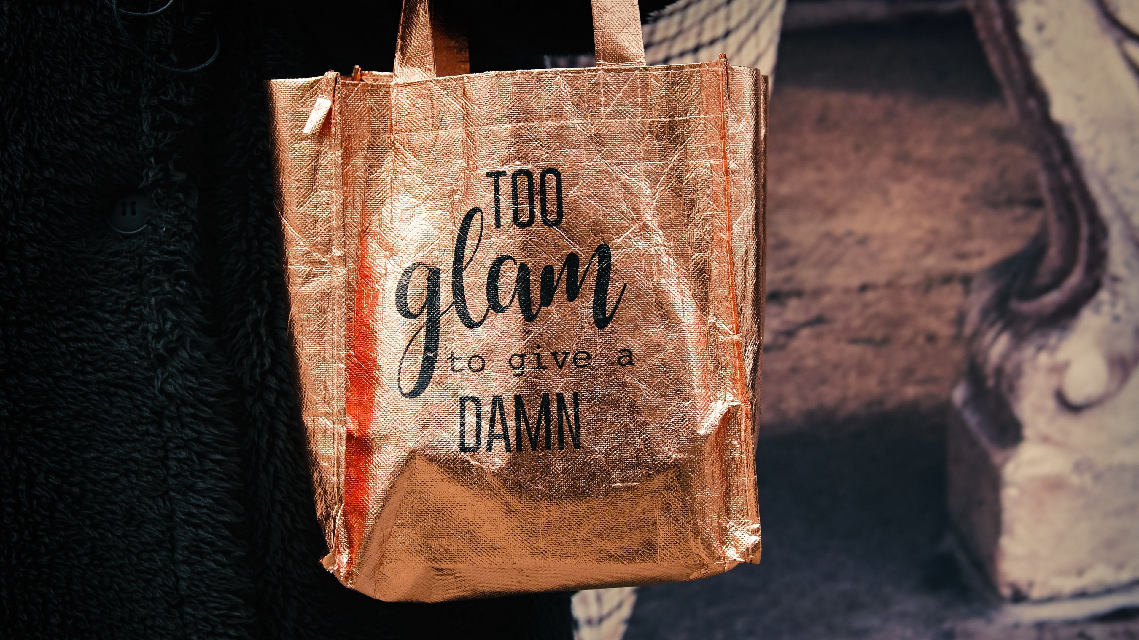 bag, inscription, phrase, words, 4k, HD Wallpaper