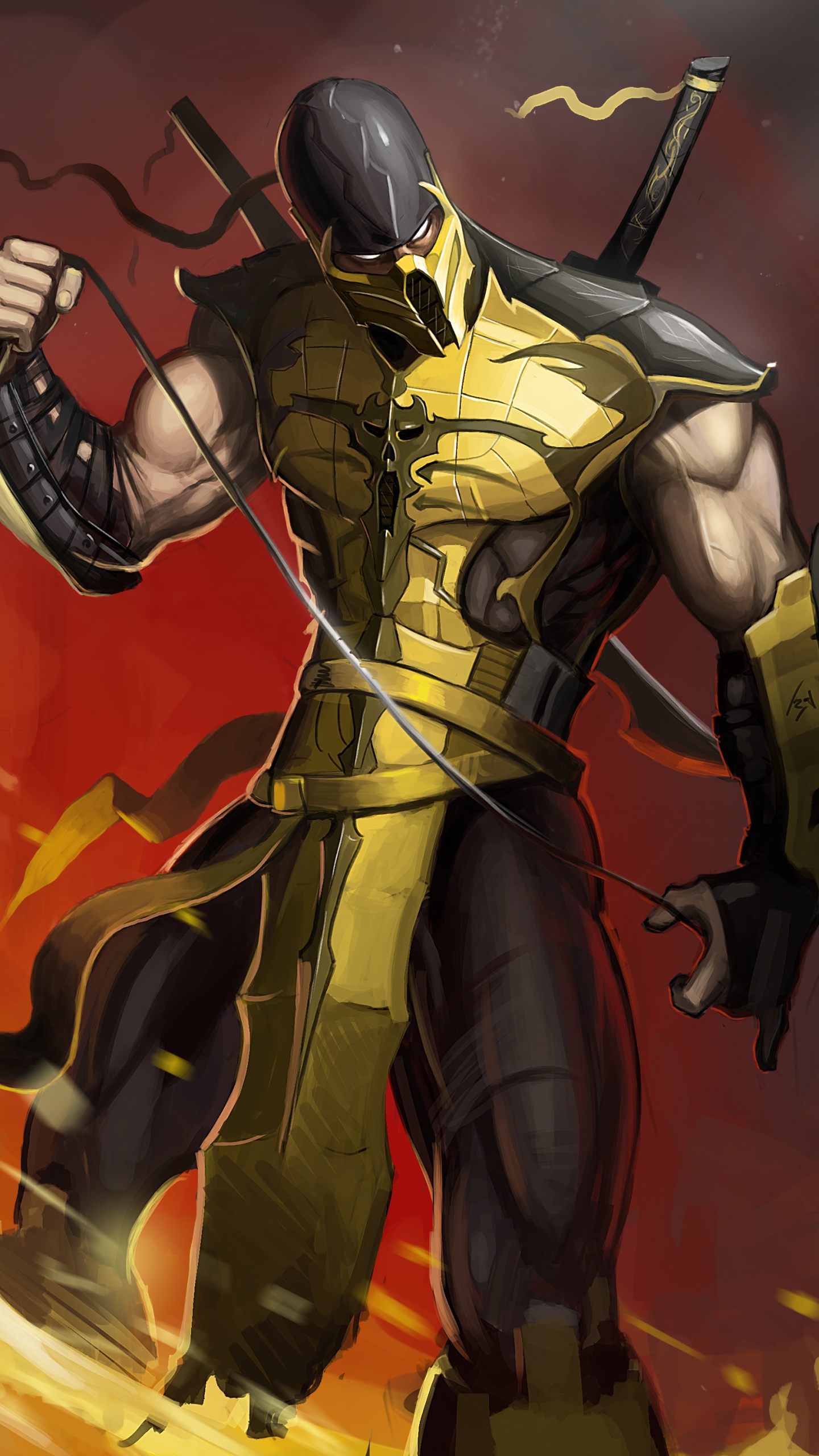 Video Game Mortal Kombat, Warrior, Scorpion (Mortal Kombat), 1440x2560, Phone HD Wallpaper