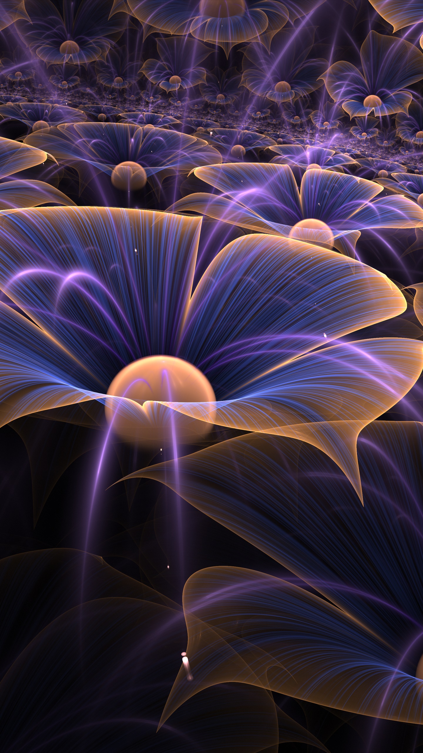 Artistic Flower, Fractal, Purple, 1440x2560, Phone HD Wallpaper