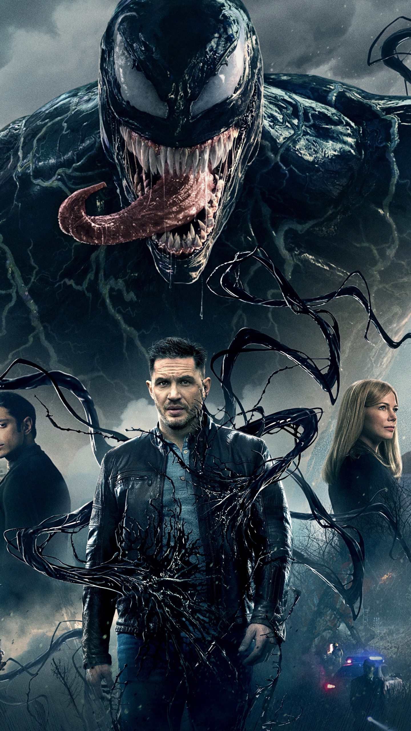 Movie Venom, Riz Ahmed, Michelle Williams, Tom Hardy, 1440x2560, Phone HD Wallpaper