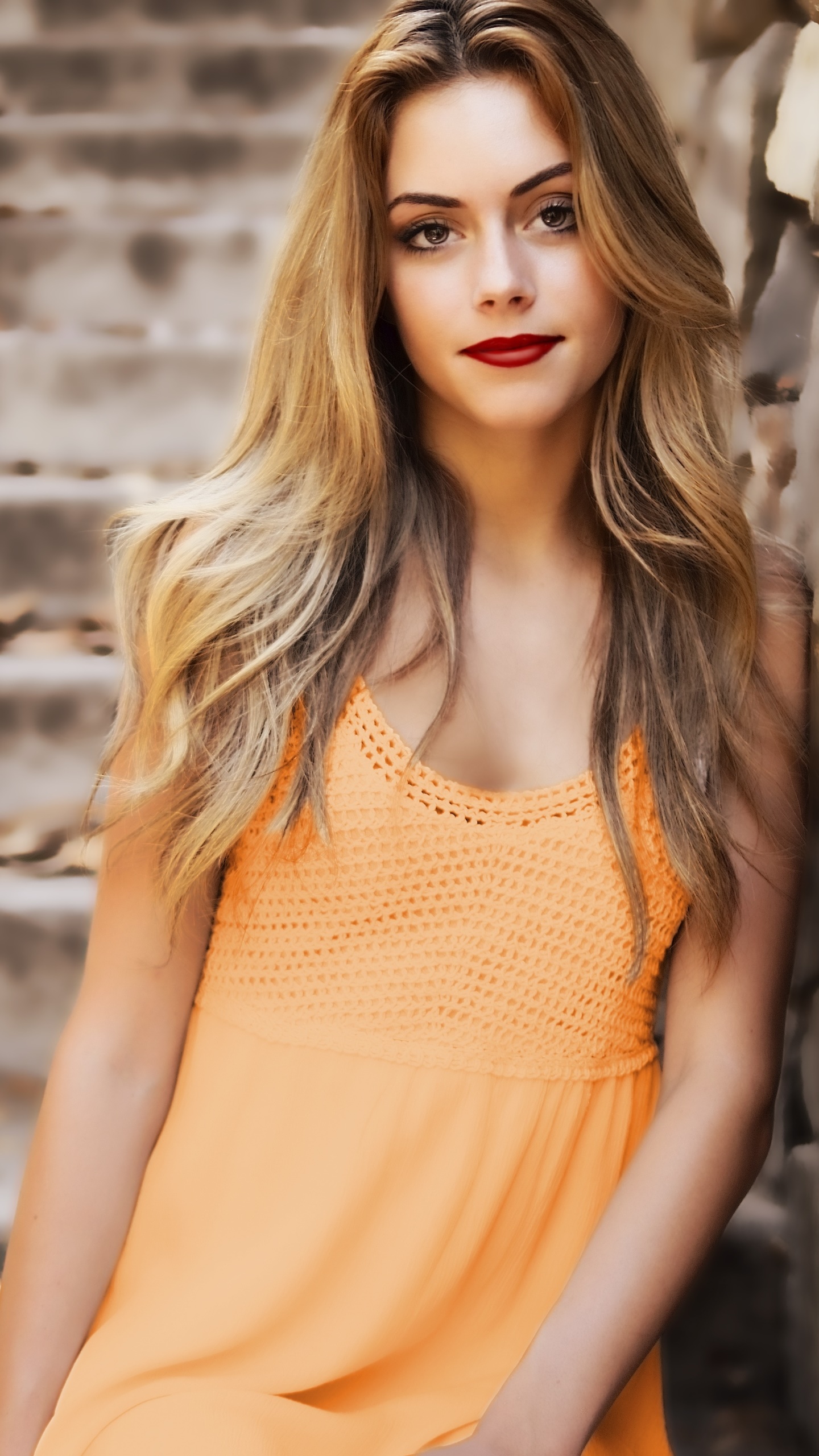 Women Model, Blonde, Lipstick, 1440x2560, Phone HD Wallpaper