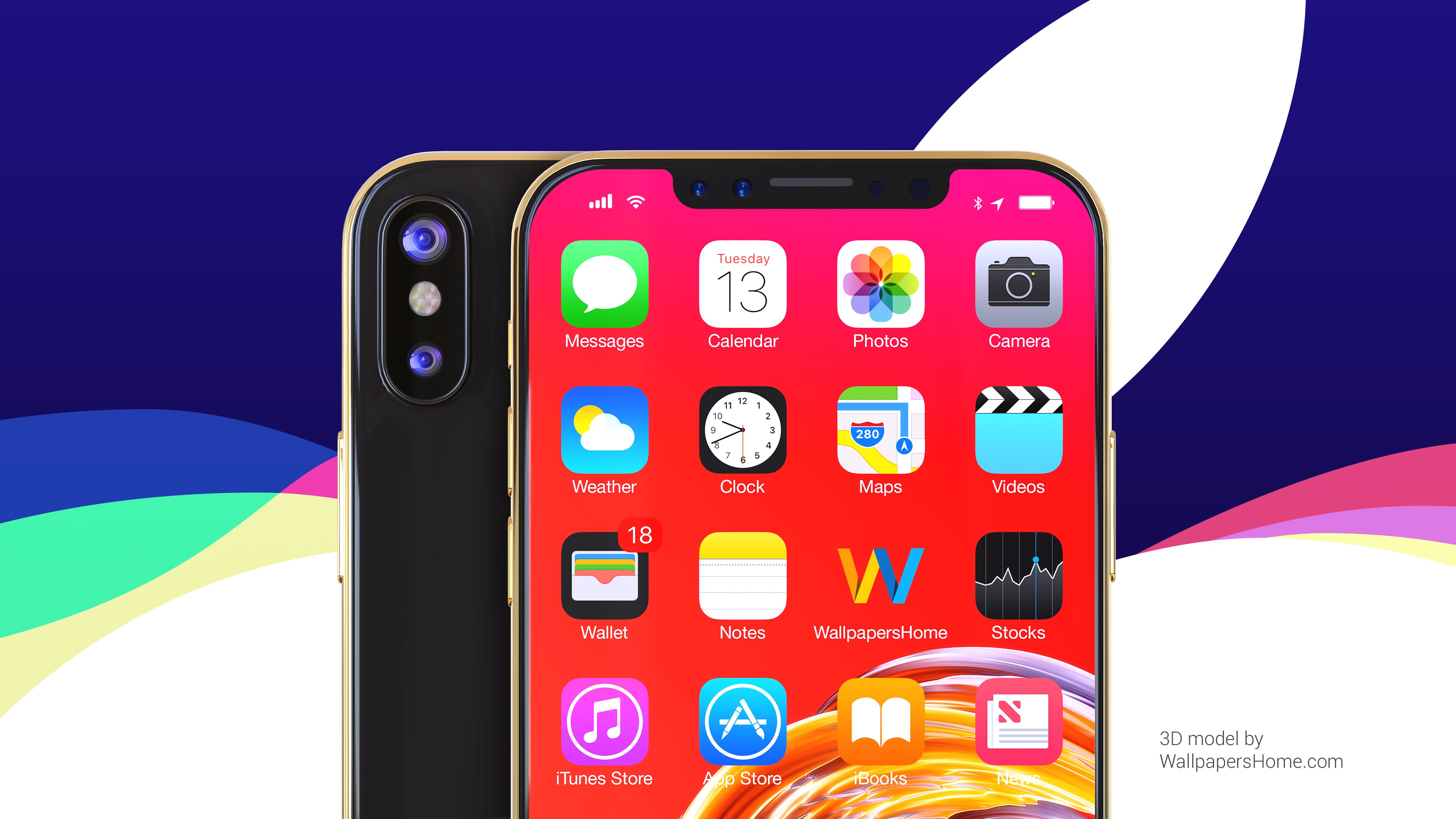 iPhone X, gold, WWDC 2017, 4k, HD Wallpaper