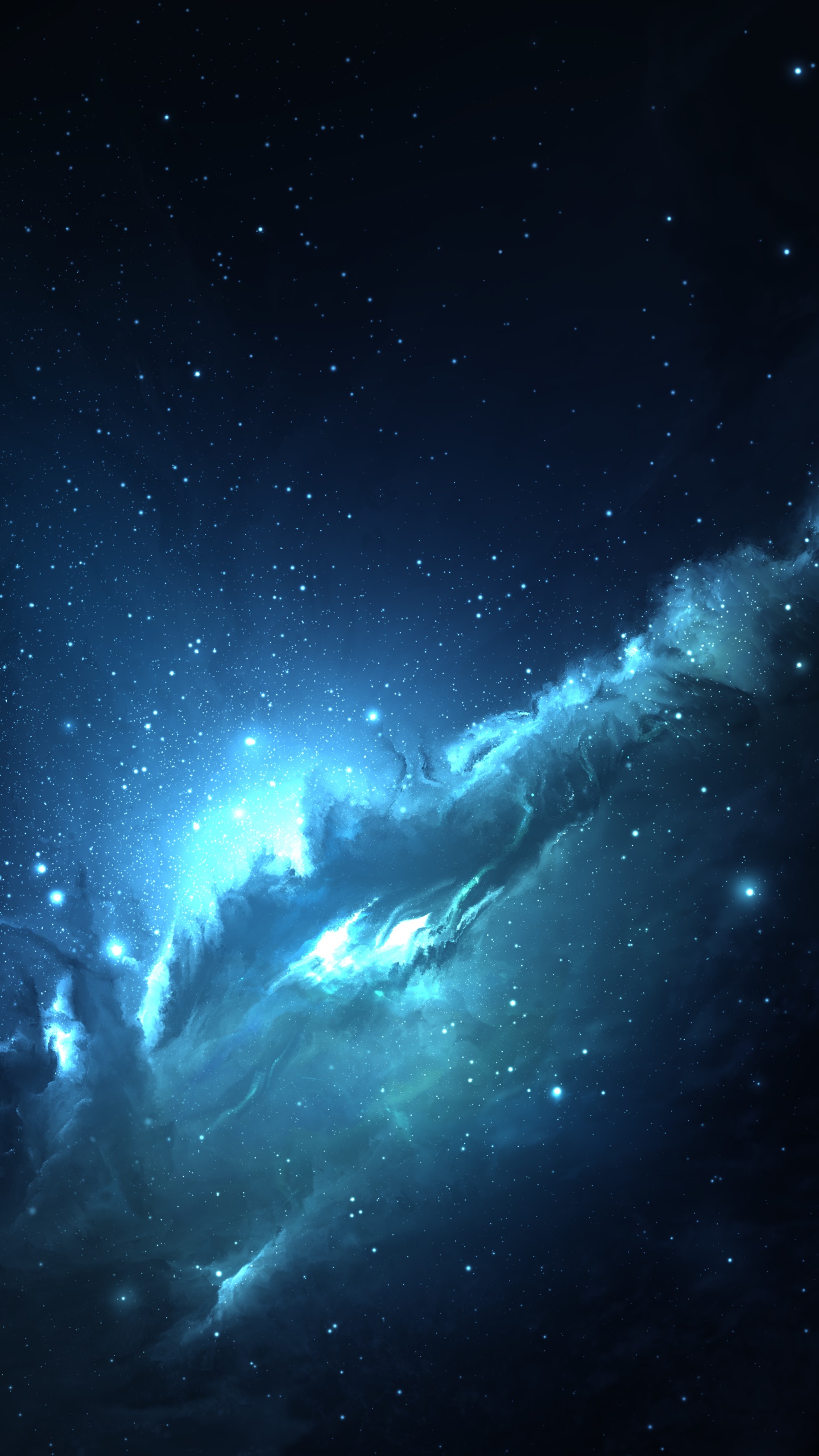 Sci Fi Nebula, Space, Blue, 1440x2560, Phone HD Wallpaper