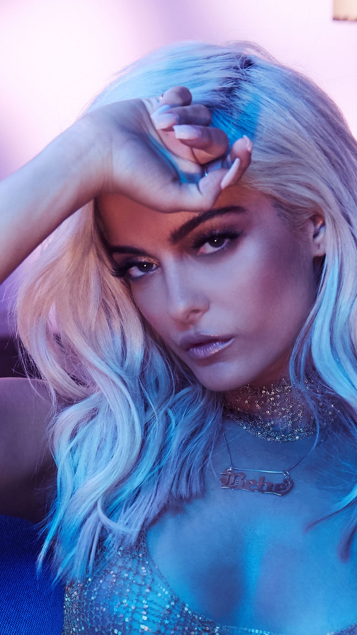 Wallpaper ID: 332886 / Music Bebe Rexha Phone Wallpaper, Long Hair,  Necklace, Blonde, Brown Eyes, Singer, 1440x2560 free download