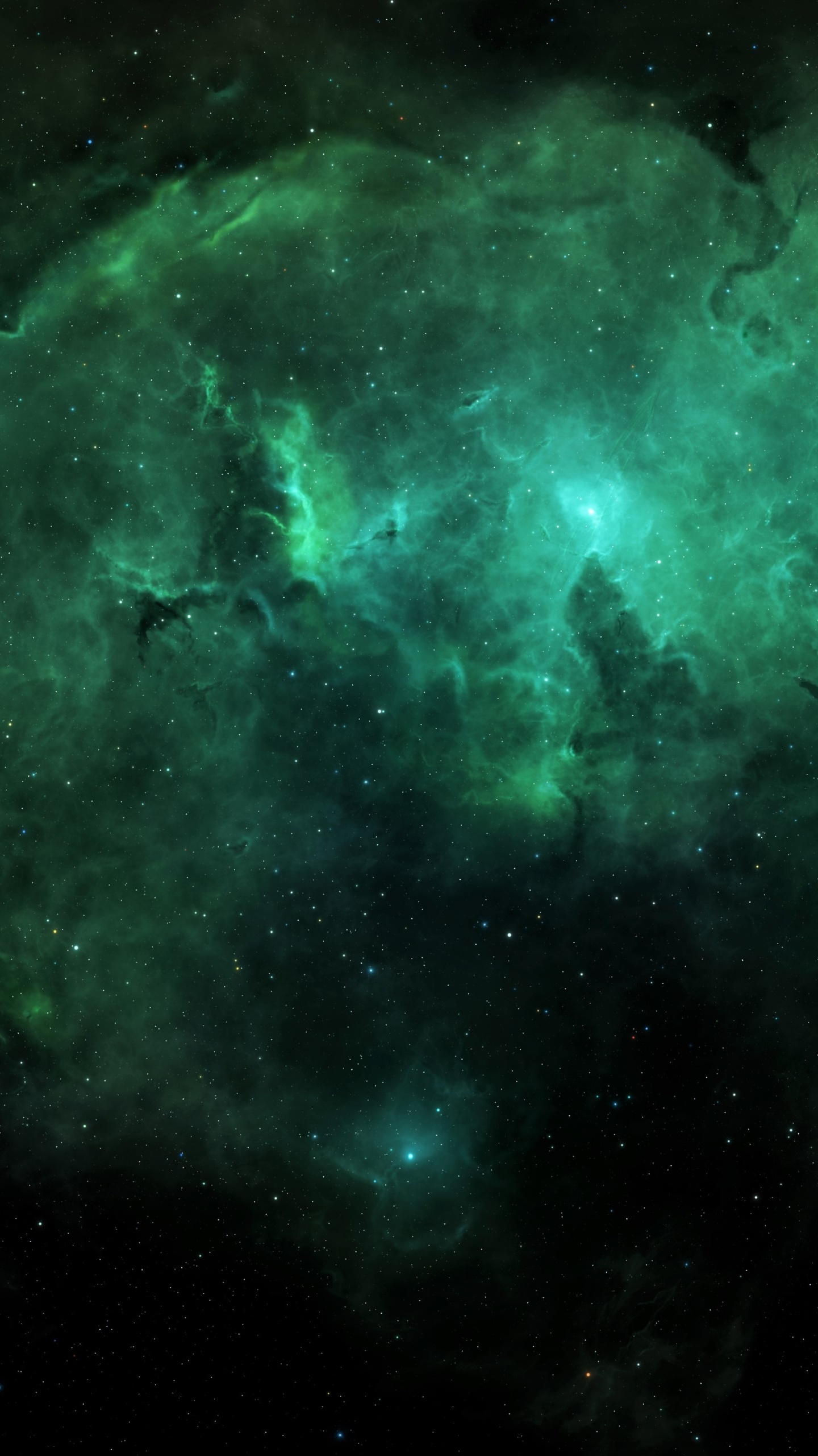 Sci Fi Nebula, Stars, Green, Space, 1440x2560, Phone HD Wallpaper