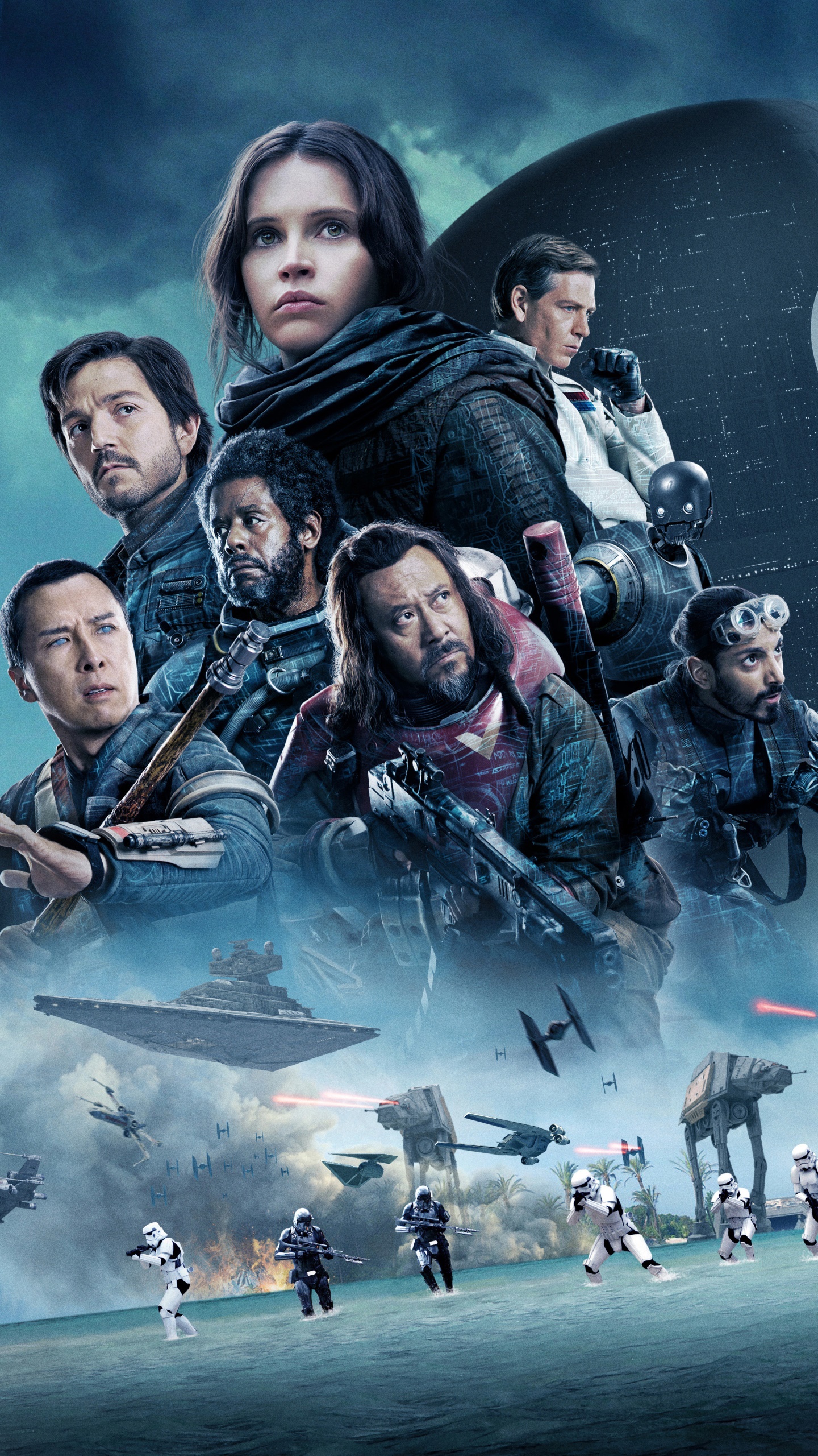 Movie Rogue One: A Star Wars Story, AT-AT Walker, Death Star, 1440x2560, Phone HD Wallpaper