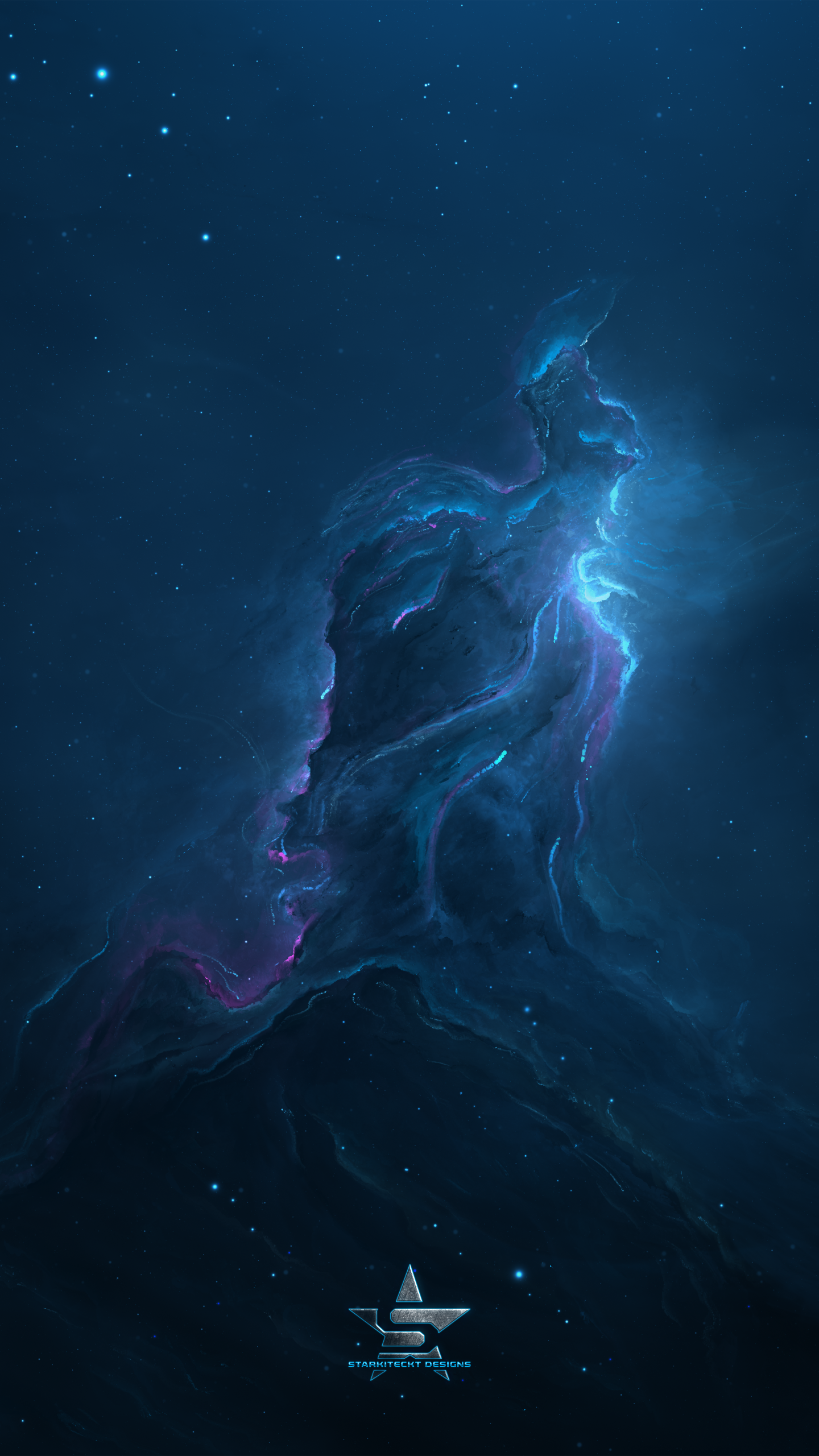Sci Fi Nebula, Stars, Blue, Space, 1440x2560, Phone HD Wallpaper