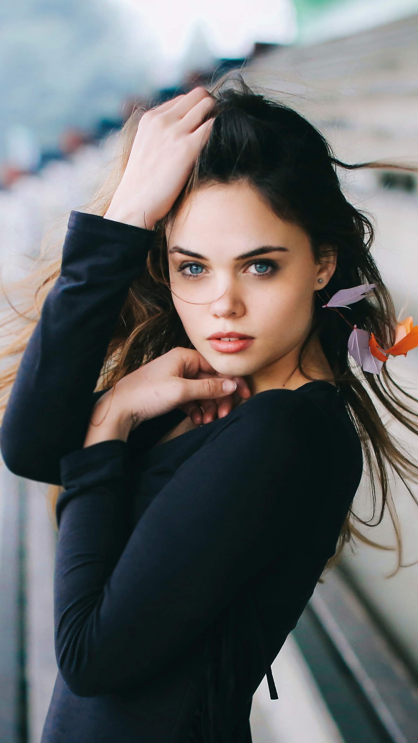 Women Model, Blue Eyes, Brunette, 1440x2560, Phone HD Wallpaper