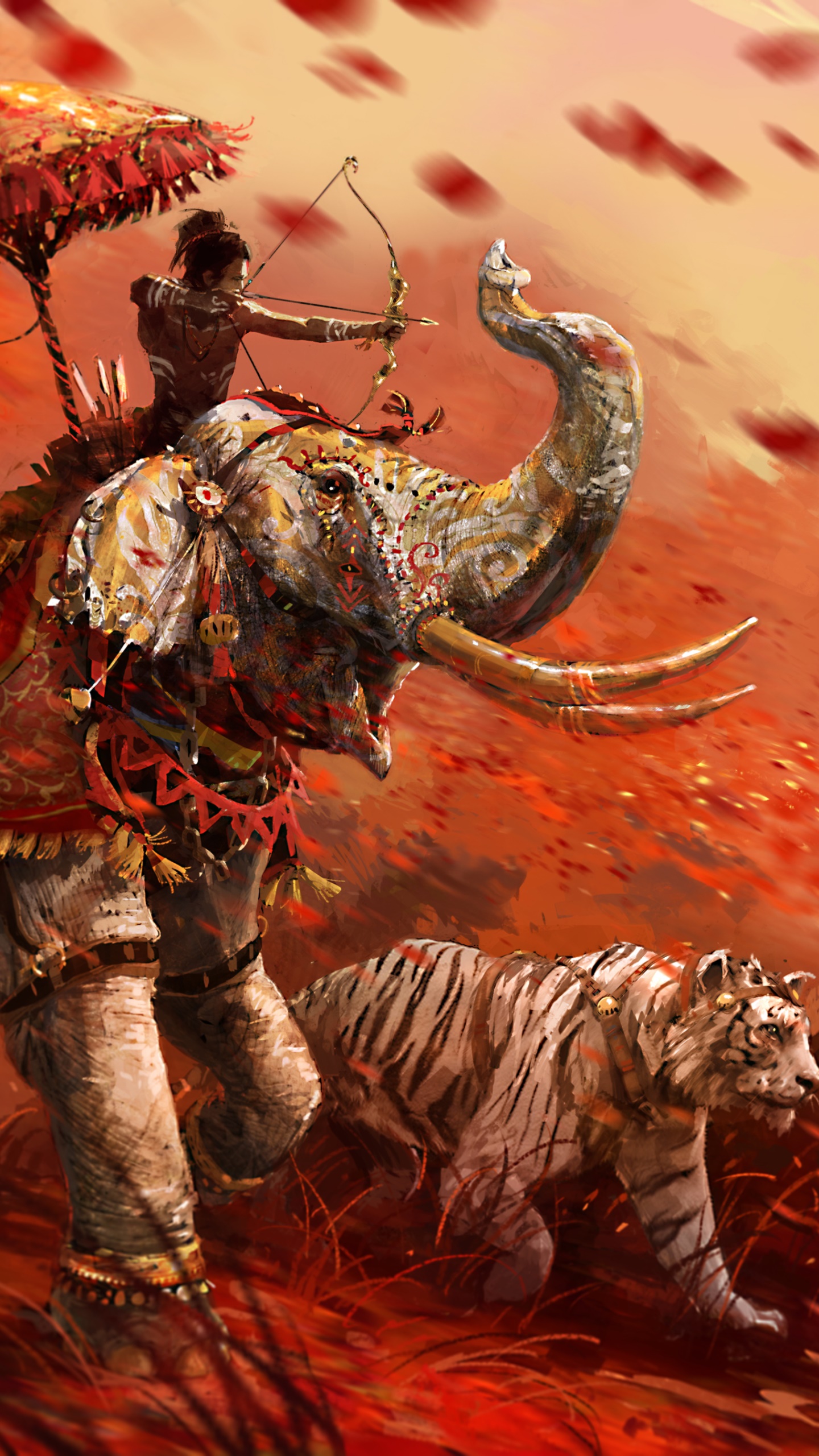 Video Game Far Cry 4, Far Cry, Tiger, Elephant, 1440x2560, Phone HD Wallpaper