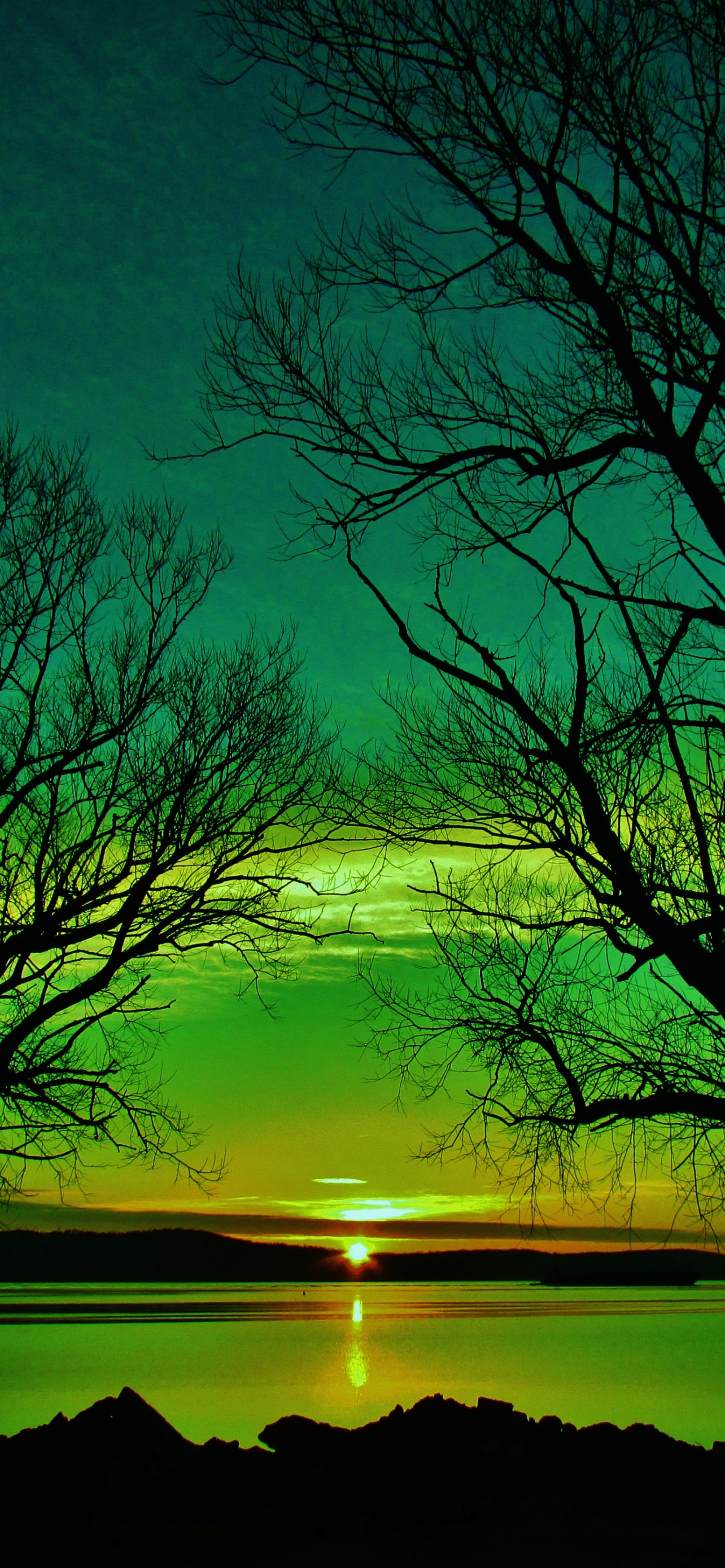 Earth Sunset, Lake, 1284x2778, Phone HD Wallpaper