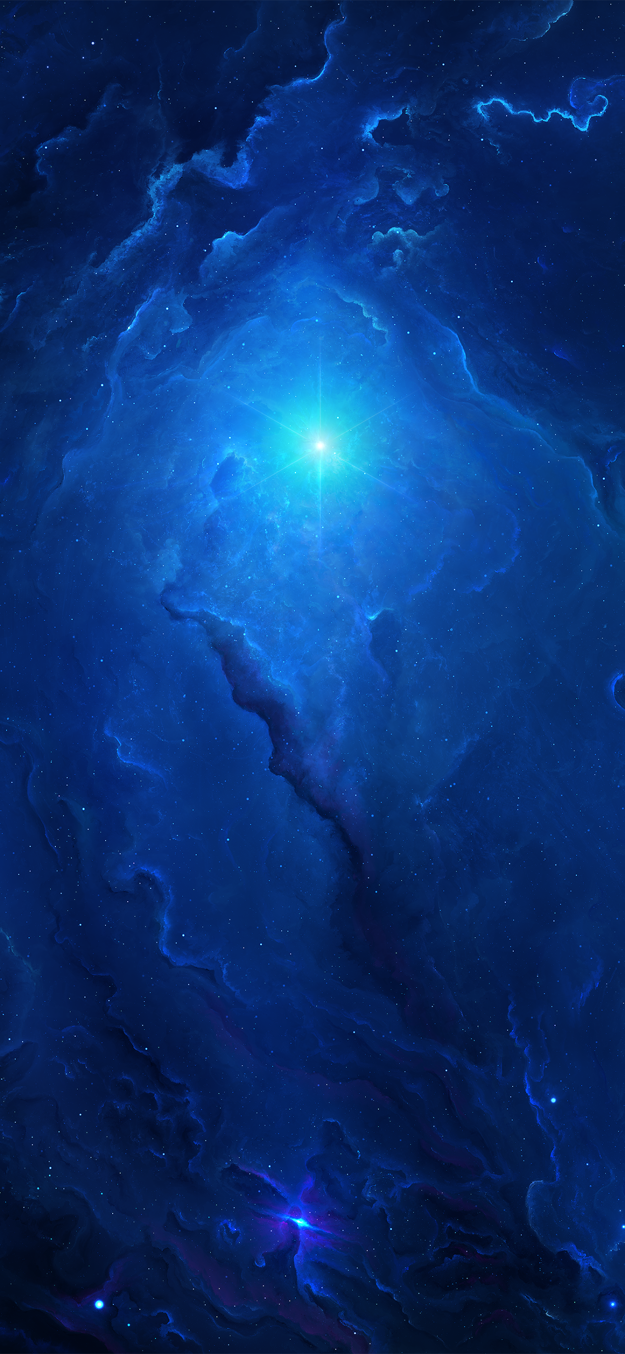 Sci Fi Nebula, Cosmos, Space, Stars, Blue, 1242x2688, Phone HD Wallpaper