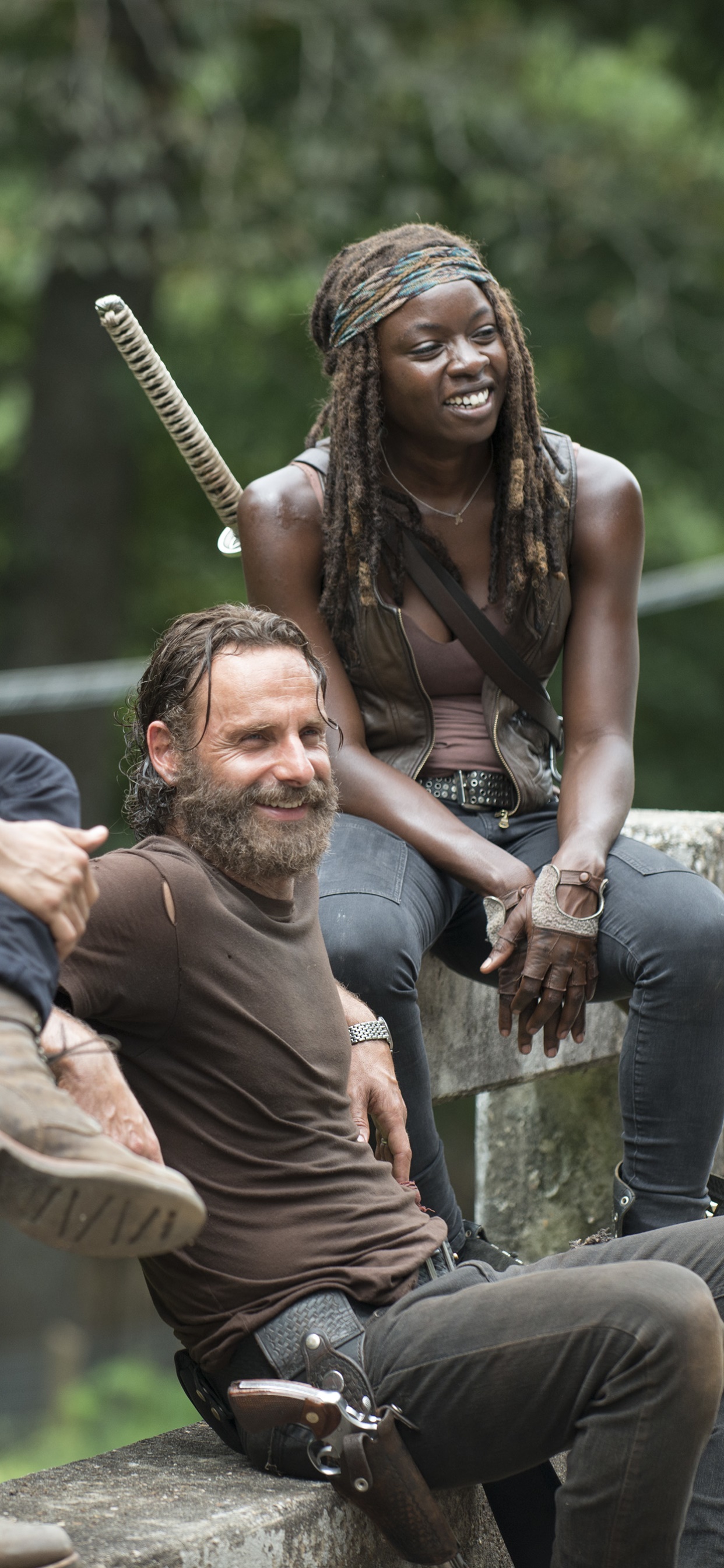 TV Show The Walking Dead, Michonne (The Walking Dead), Rick Grimes, Andrew Lincoln, Danai Gurira, 1242x2688, Phone HD Wallpaper