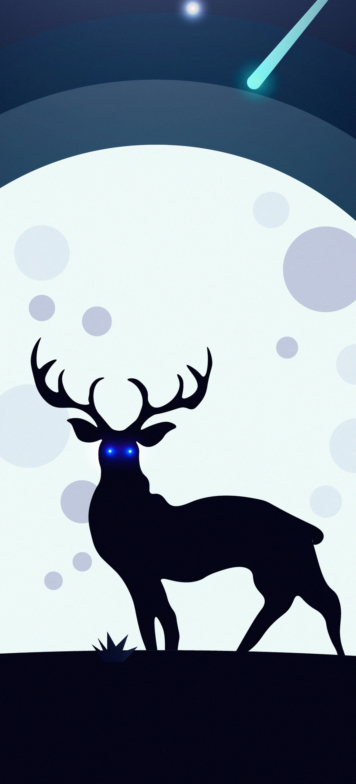 Artistic Minimalist, Reindeer, Moon, 1228x2700, Phone HD Wallpaper