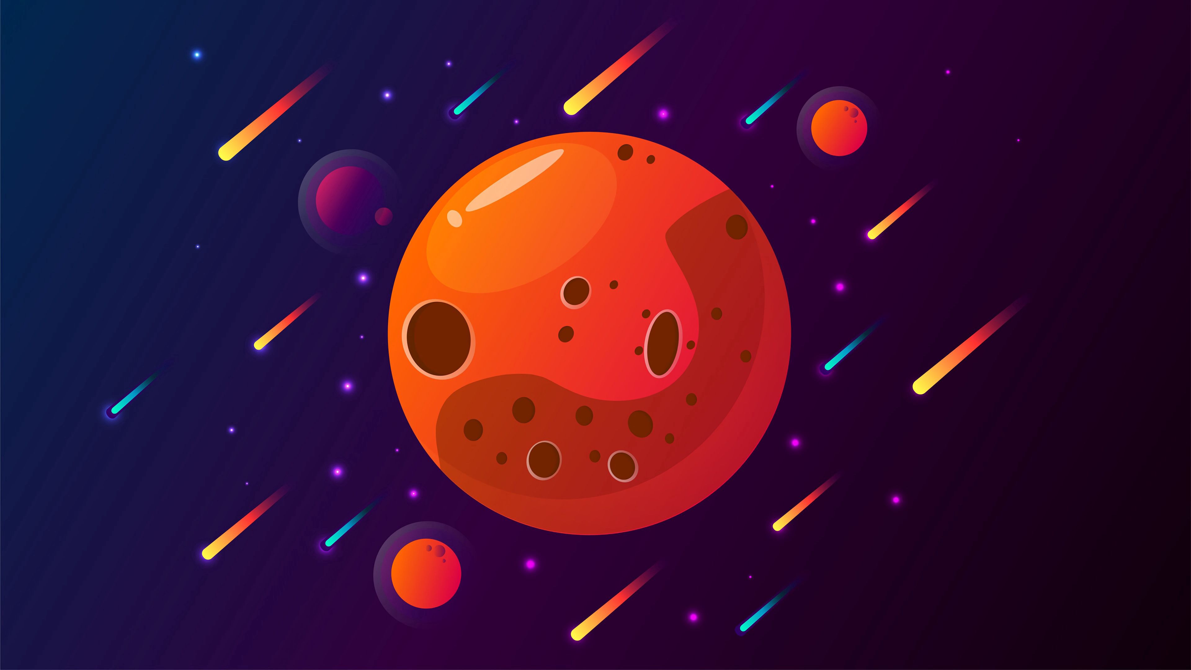 planet, comet, space, stars, 4k, HD Wallpaper