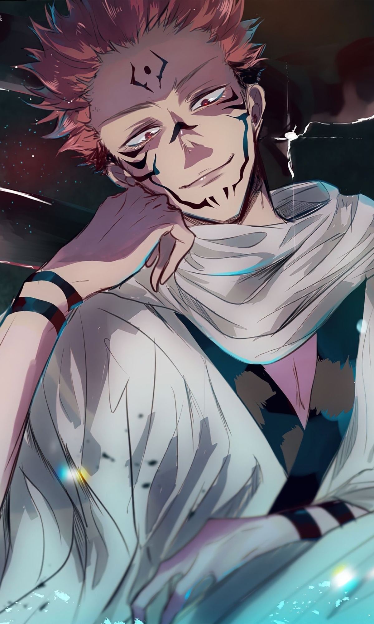 Anime Jujutsu Kaisen, Sukuna (Jujutsu Kaisen), Pink Hair, 1200x2000, Phone HD Wallpaper