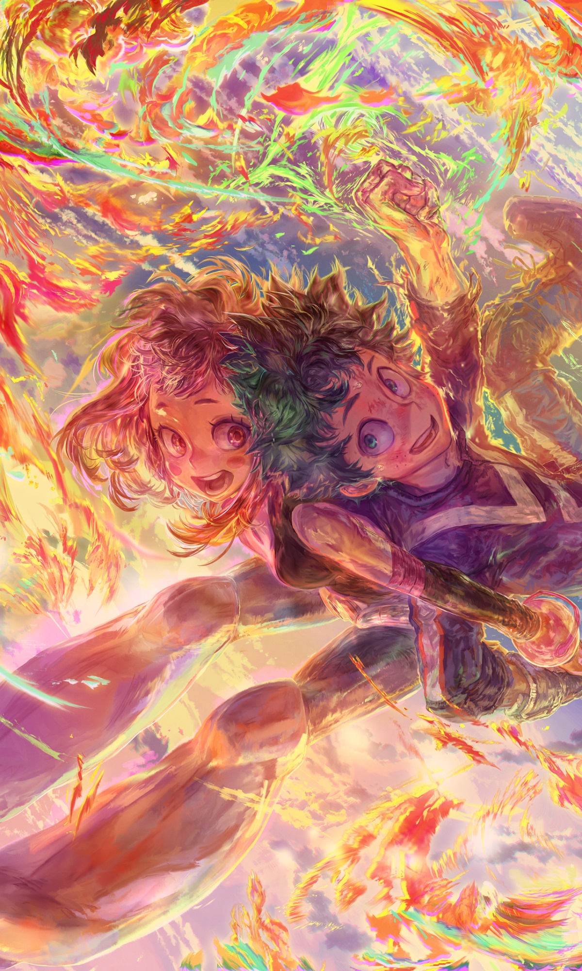 Anime My Hero Academia, Izuku Midoriya, Ochaco Uraraka, 1200x2000, Phone HD Wallpaper