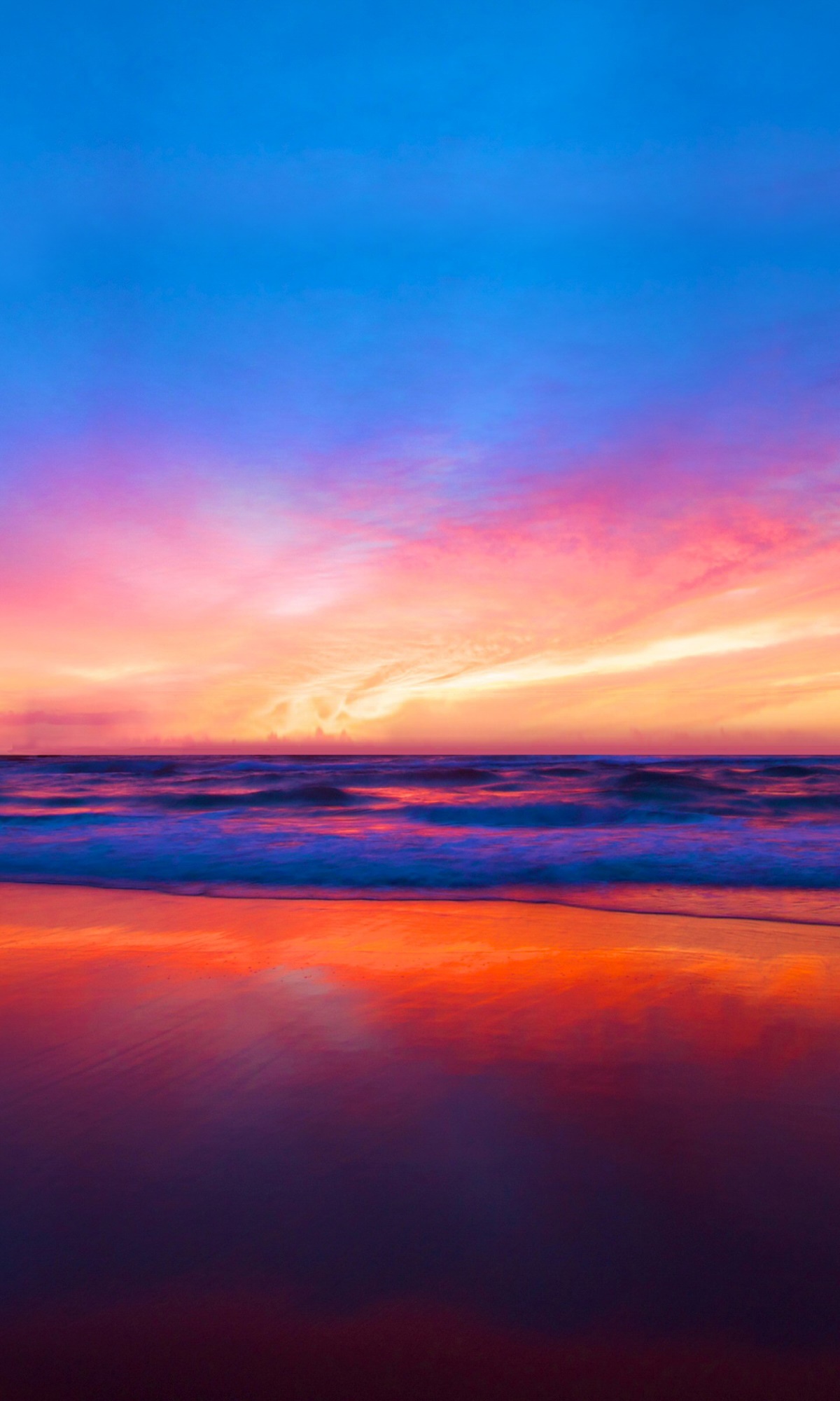 Earth Sunset, Scenic, Beach, Horizon, Colorful, 1200x2000, Phone HD Wallpaper