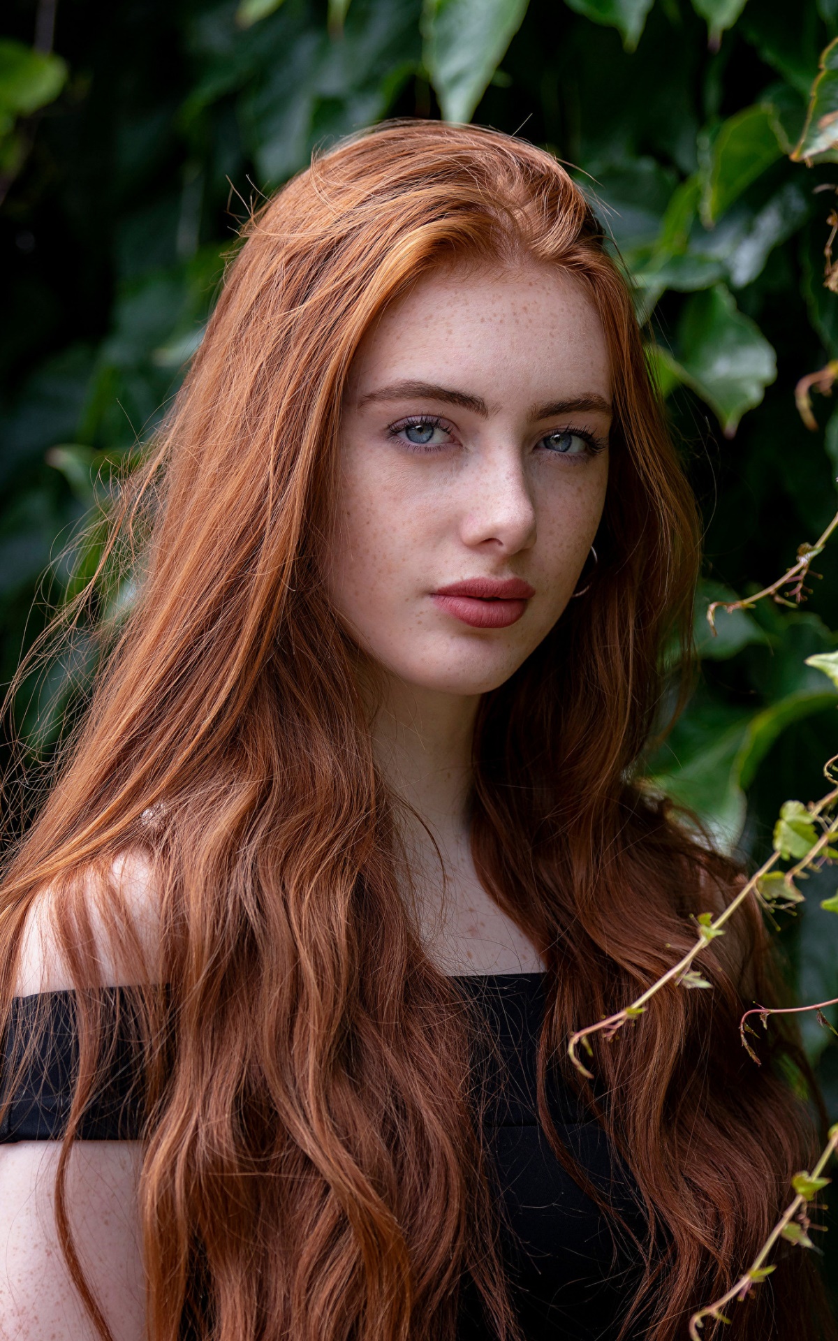 Women Model, Long Hair, Redhead, Blue Eyes, 1200x1920, Phone HD Wallpaper