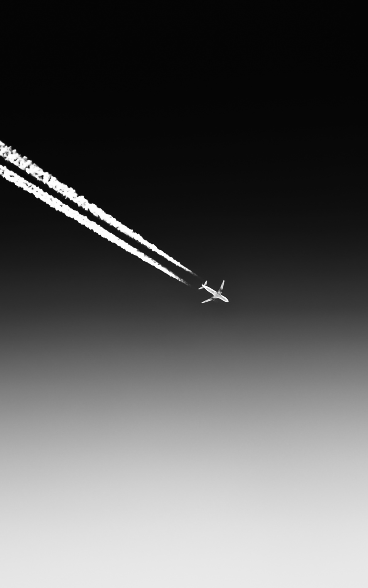 Vehicles Aircraft, Sky, Black and White, Smoke, Minimalist, Passenger Plane, 1200x1920, Phone HD Wallpaper