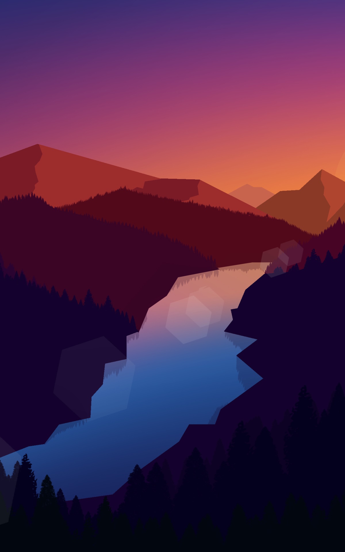 Artistic Minimalist, Landscape, Mountain, 1200x1920, Phone HD Wallpaper