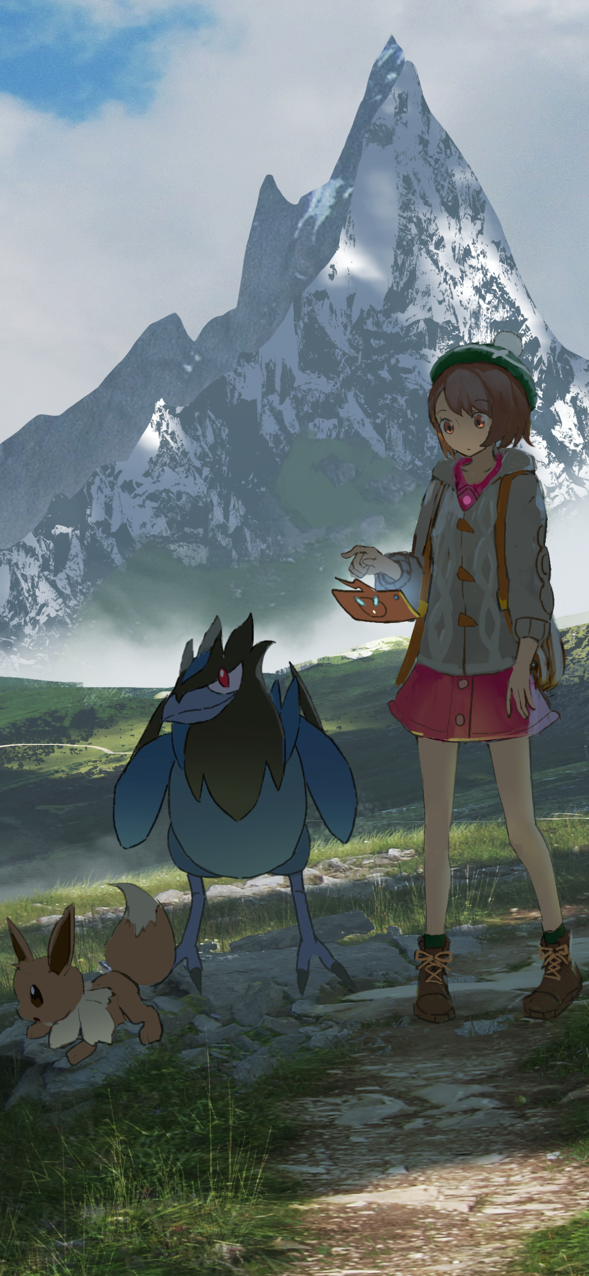 Anime Pokémon, Mountain, Eevee (Pokémon), 1170x2532, Phone HD Wallpaper