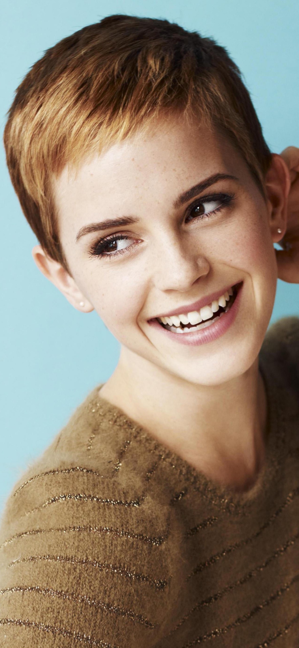 Celebrity Emma Watson, Short Hair, English, Actress, Brown Eyes, Smile, 1170x2532, Phone HD Wallpaper