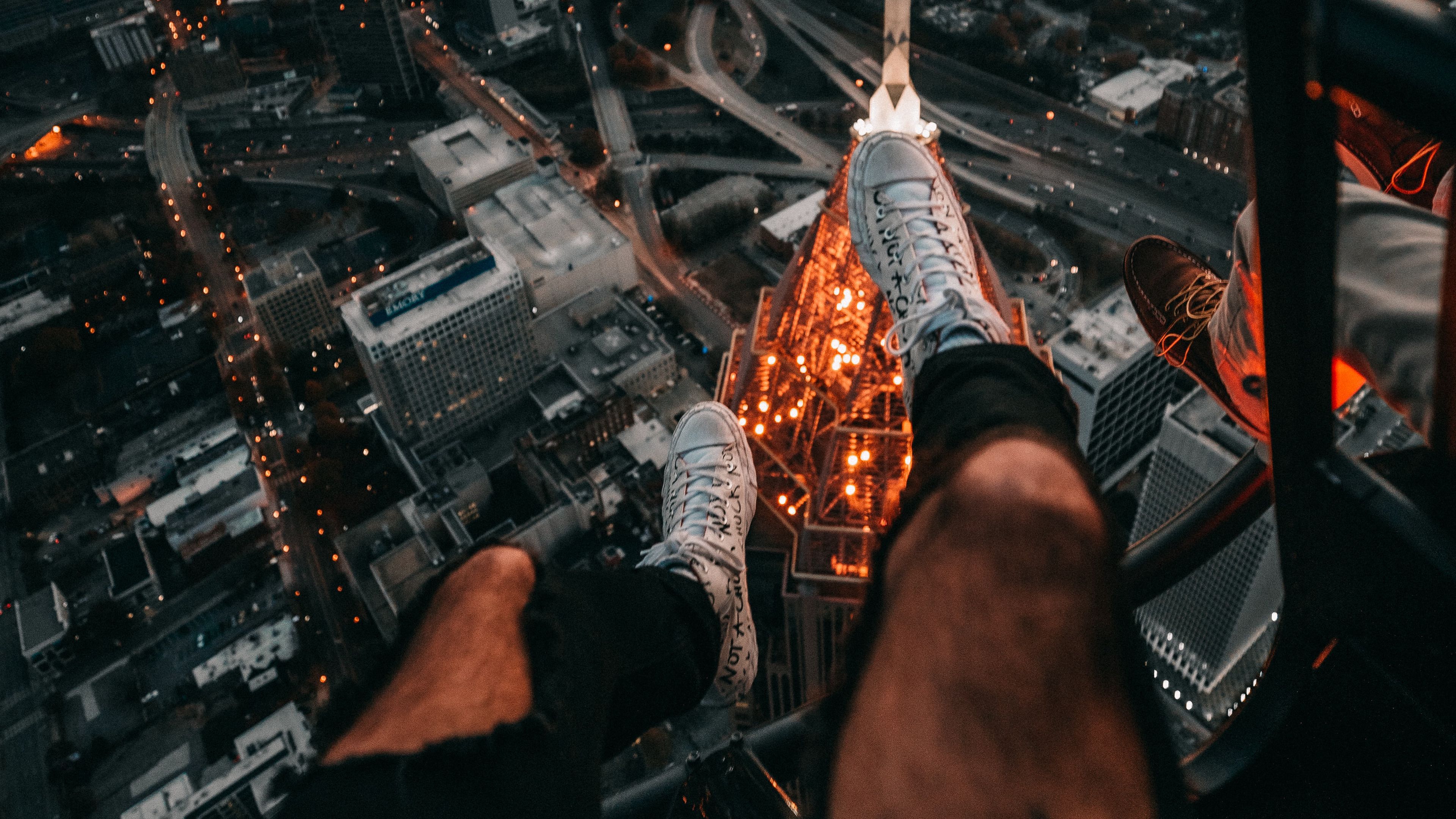 legs, city, aerial view, road, 4k, HD Wallpaper