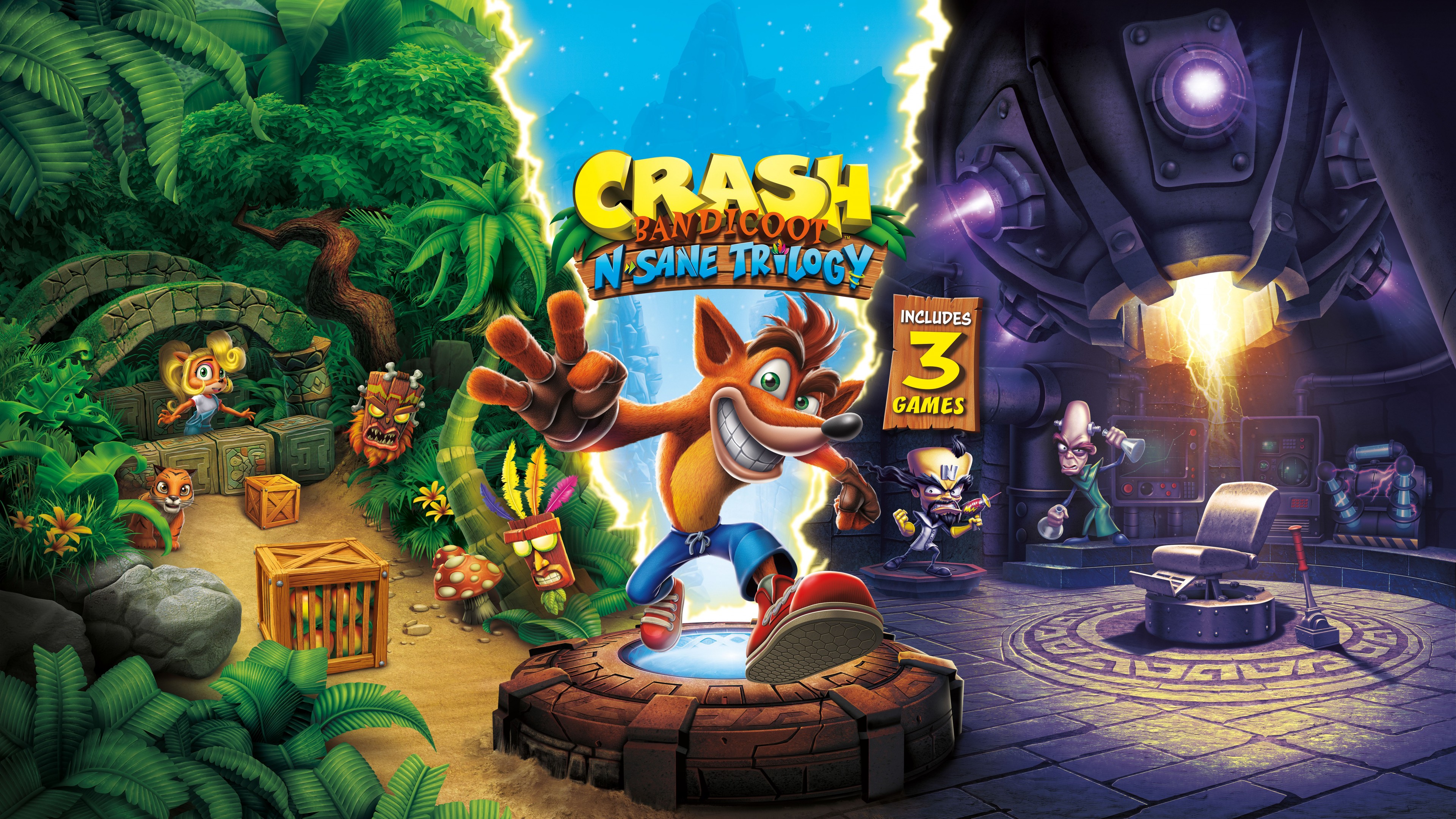Crash Bandicoot N. Sane Trilogy, 4k, E3 2017, poster, HD Wallpaper