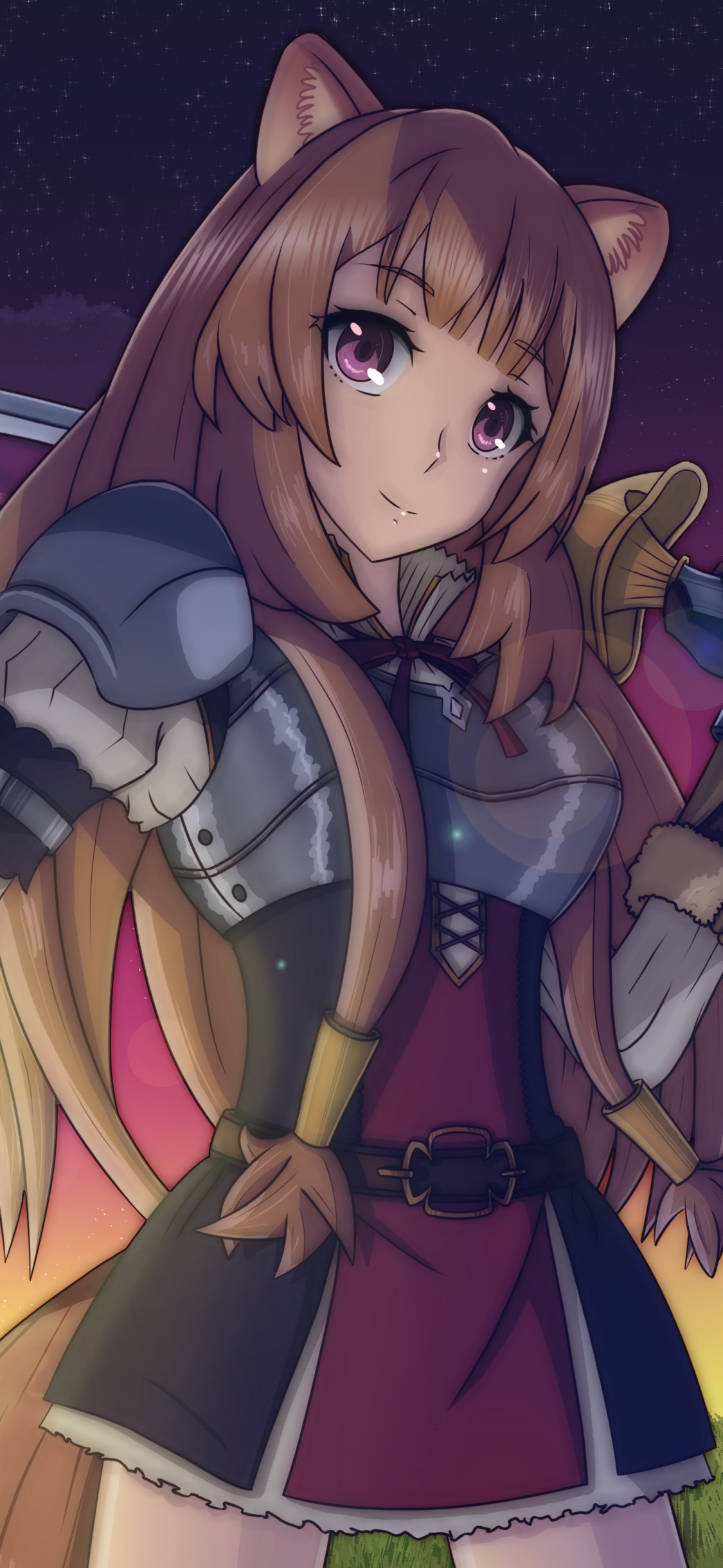 Anime The Rising of the Shield Hero, Pink Eyes, Raphtalia (The Rising Of The Shield Hero), Brown Hair, 1125x2436, Phone HD Wallpaper